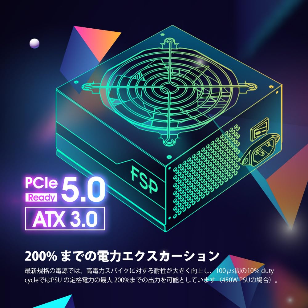 Amazon | FSP 80PLUS GOLD認証・セミモジュラー方式 ATX3.0規格 PCIe5