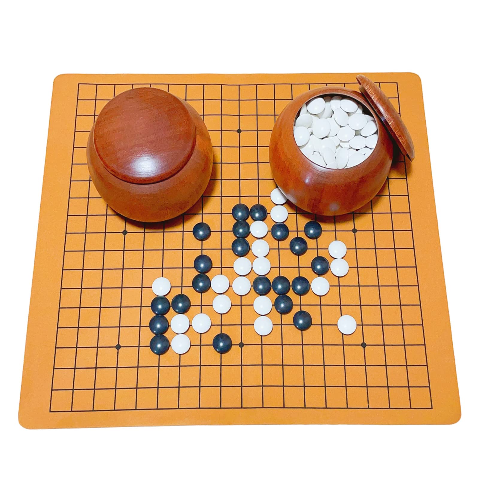 囲碁セット 木製ボウル付き Yunzi 碁石セット 竹製碁盤付き – zen minded