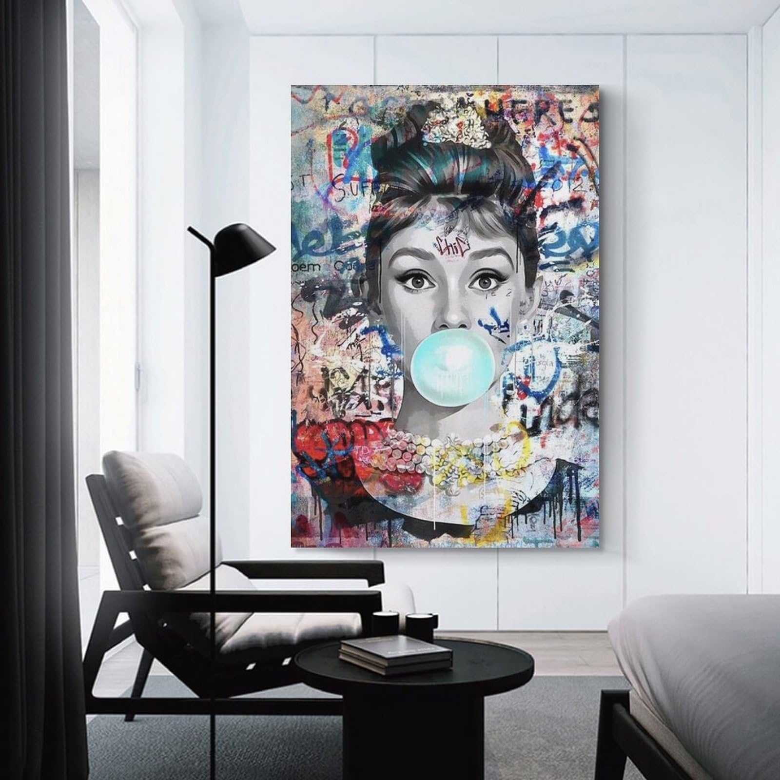 Amazon.co.jp: アートパネル 背景絵画 オードリー ヘップバーン