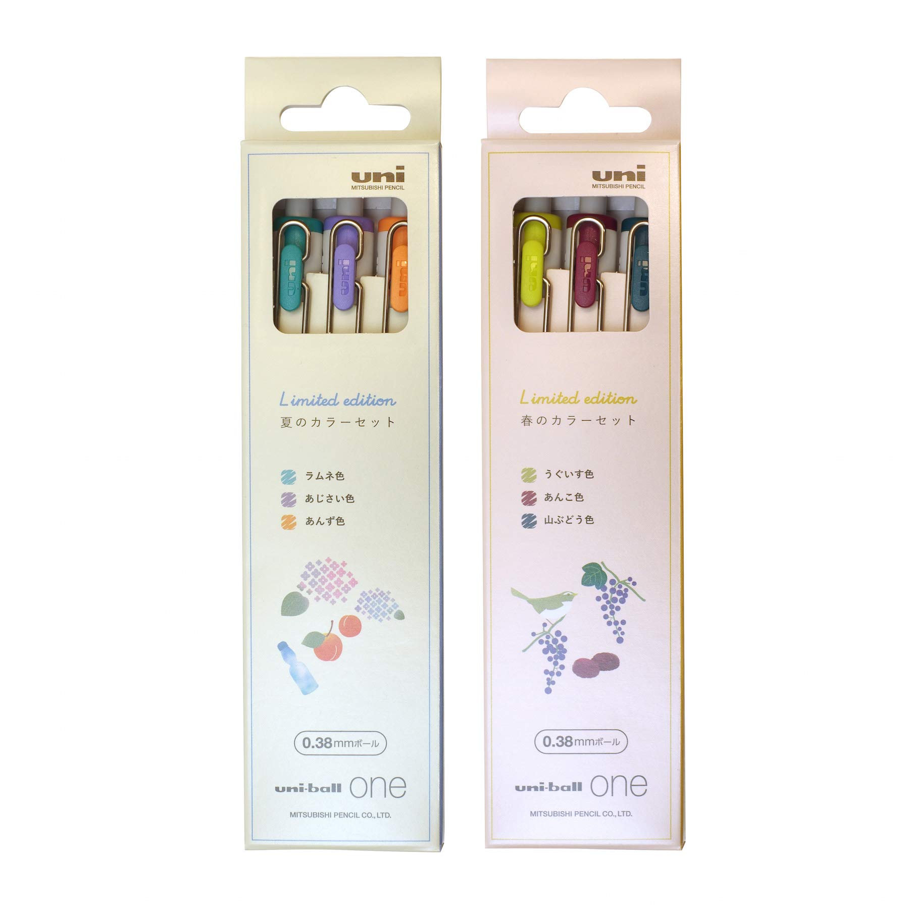 Amazon | 限定 ユニボール ワン 0.38mm【春カラー3色セット
