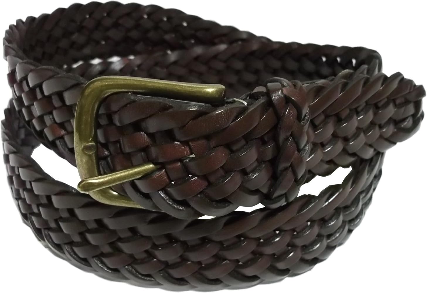 Amazon | [ポロ ラルフローレン] レザーメッシュベルト 本革製 茶