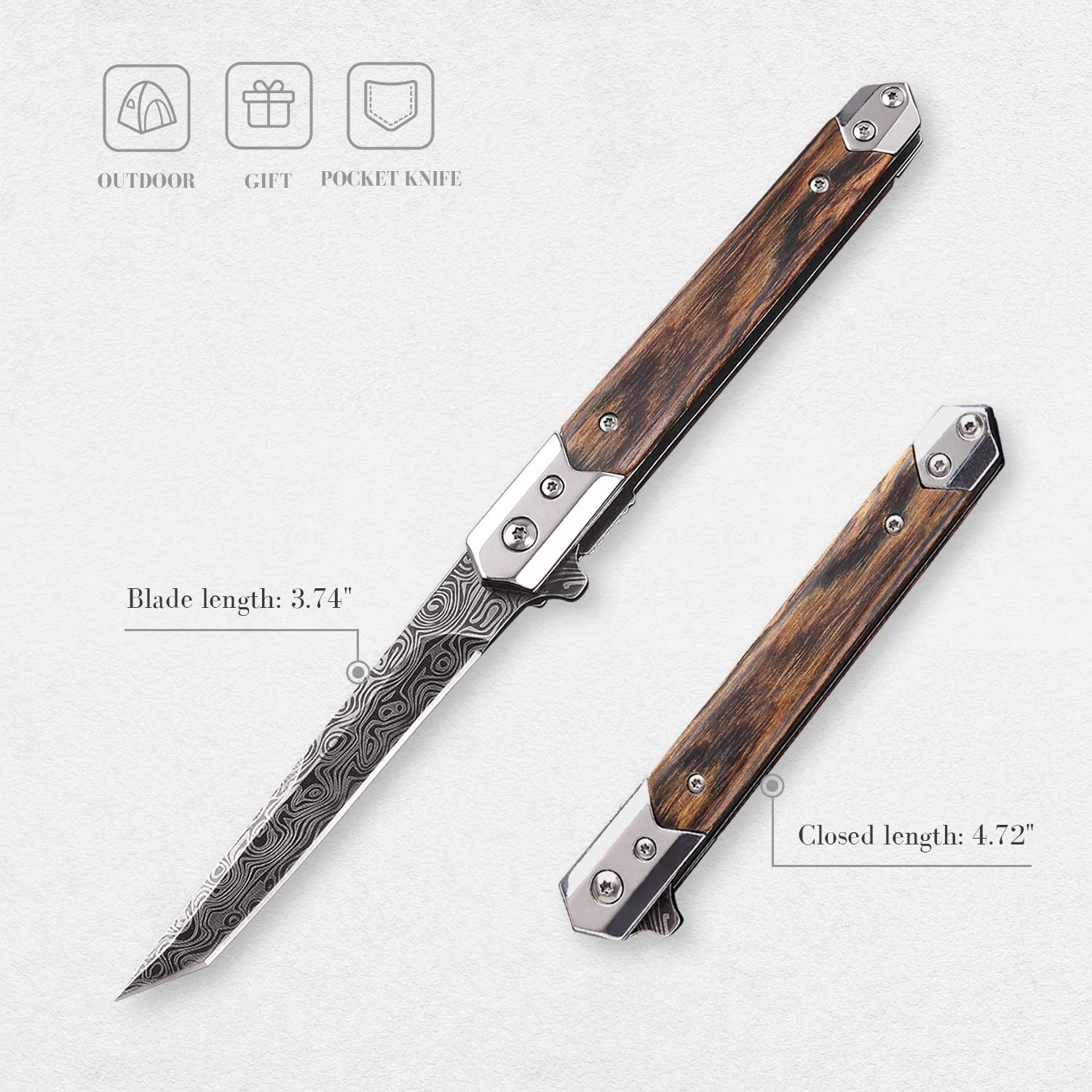 Amazon.co.jp: TH EDCポケットナイフ メンズ スリム折りたたみナイフ