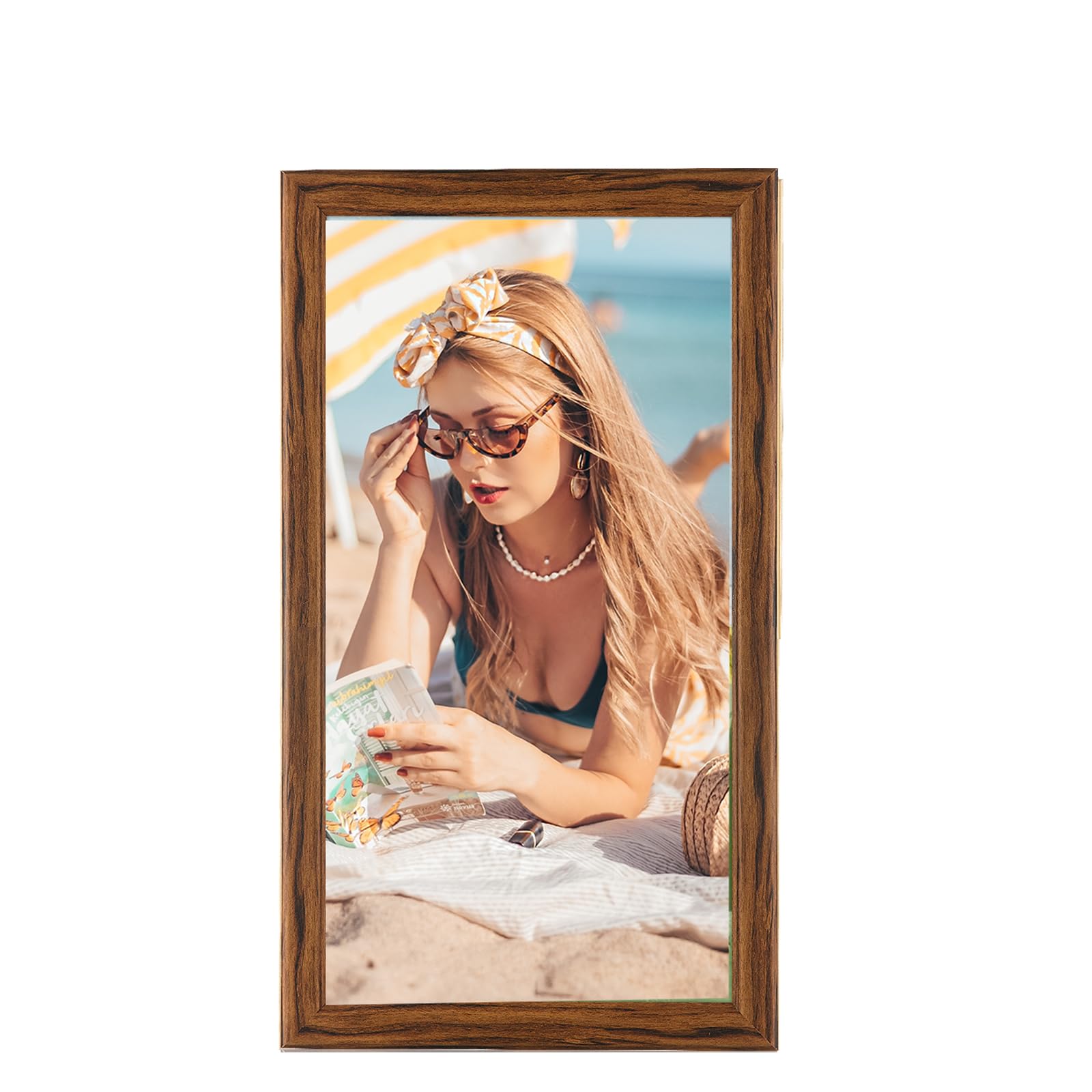 20x40 Wood Frame Brown, Rustic Natural Wooden 40x20in Poster