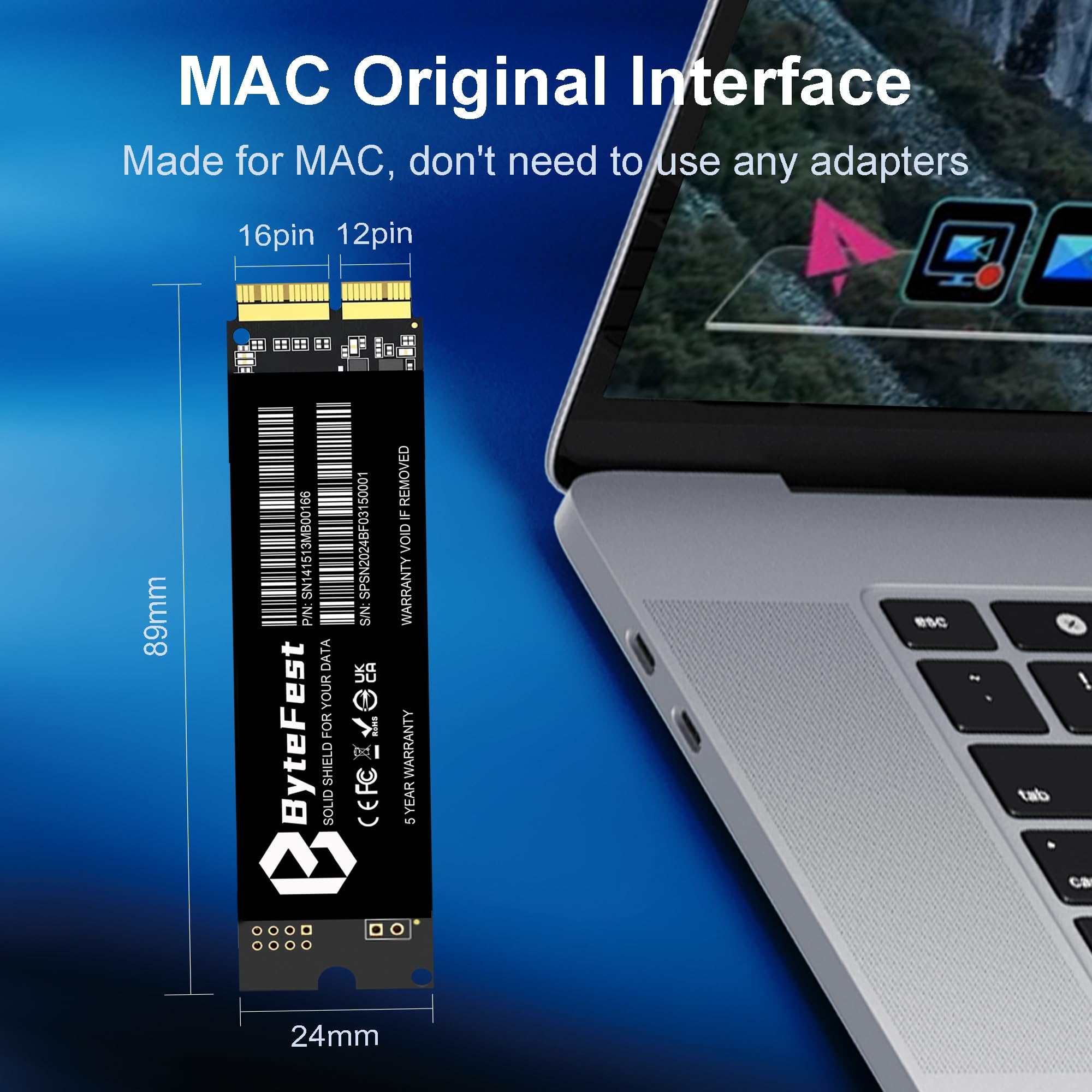 Amazon.com: ByteFest MAC SSD 256GB Compatible with Apple MacBook