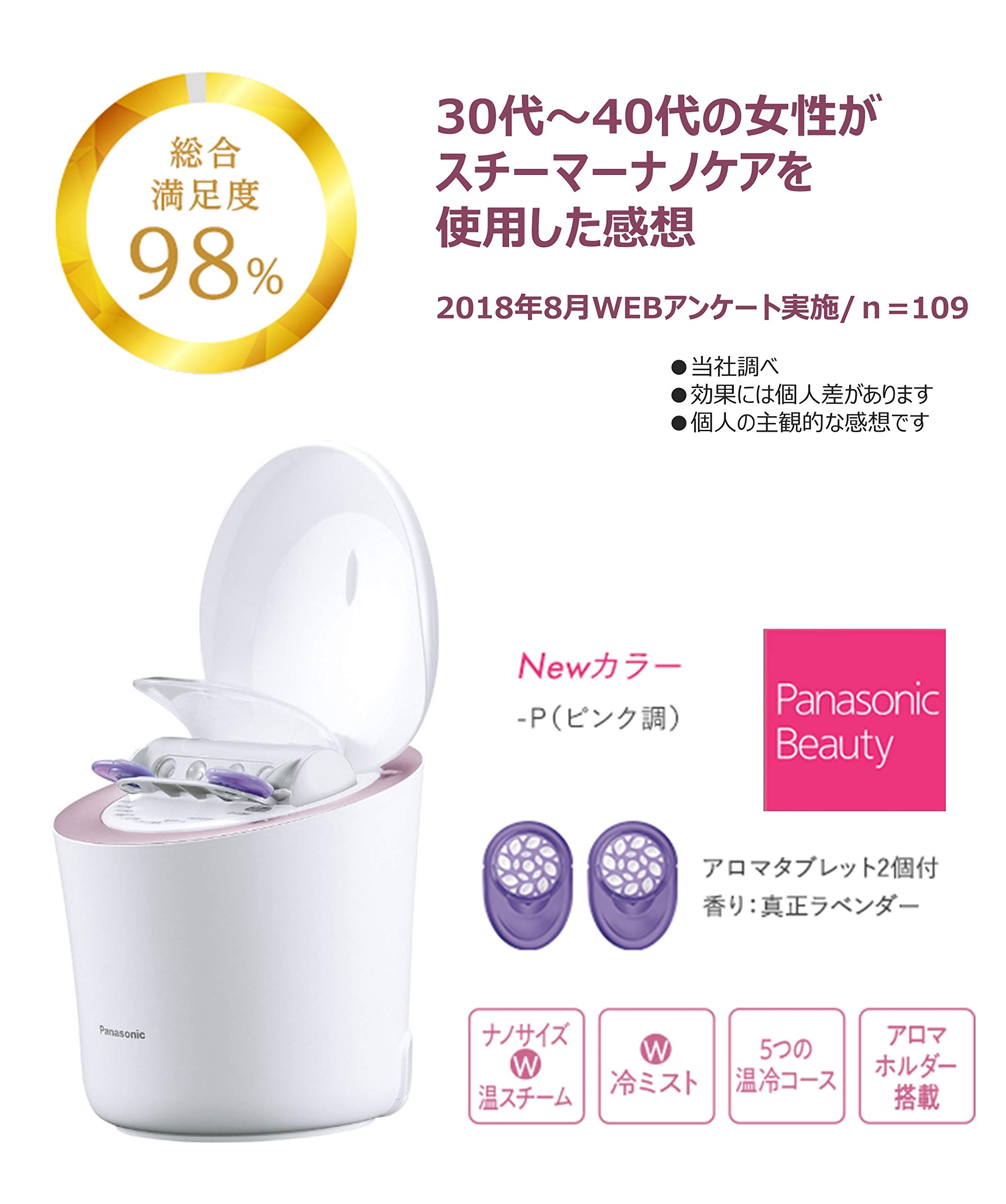 Amazon.co.jp: Panasonic EH-SA9A-P NanoCare Steamer W Hot and Cold
