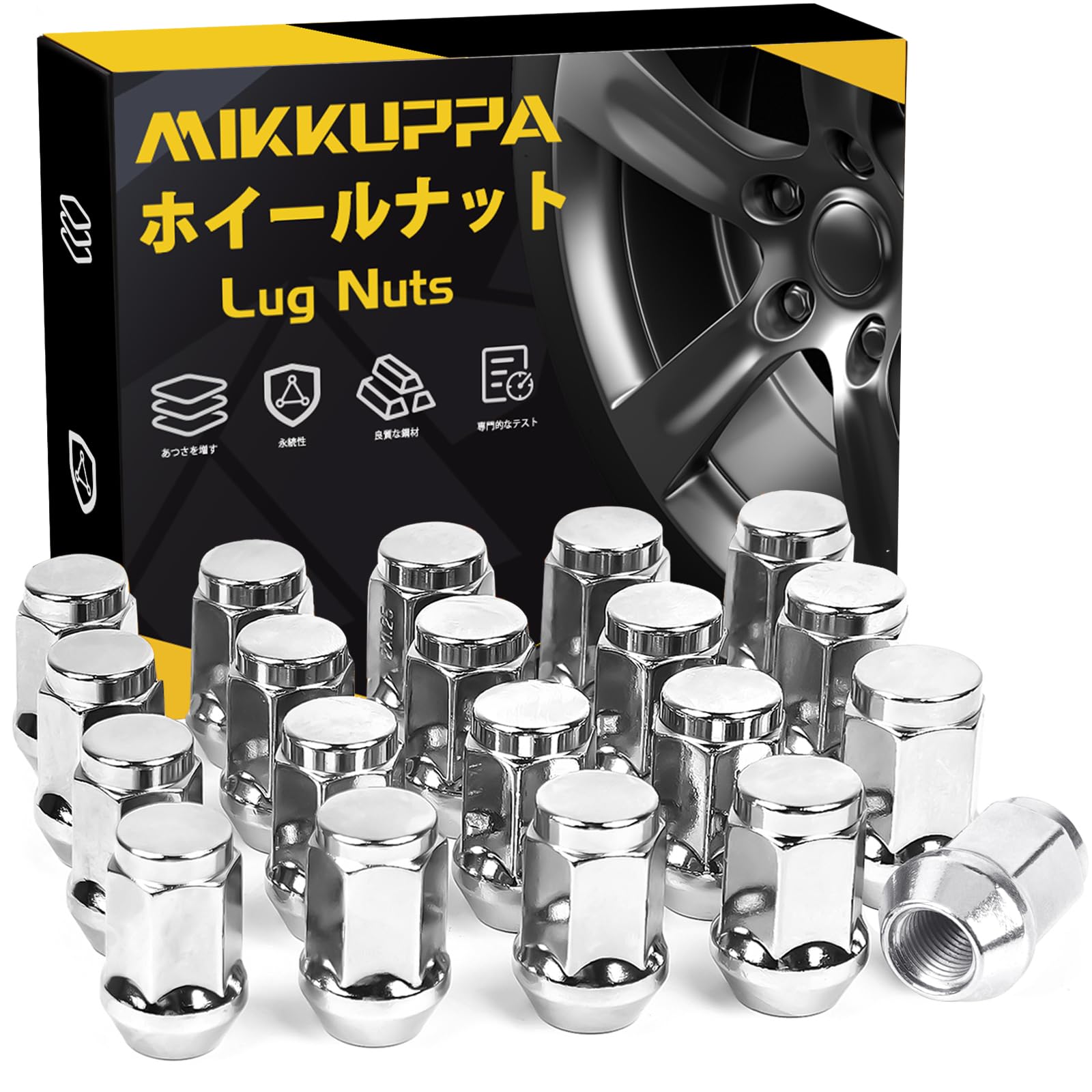 Amazon | MIKKUPPA ホイールナット M12 x P1.25 テーパー座60° 長さ35