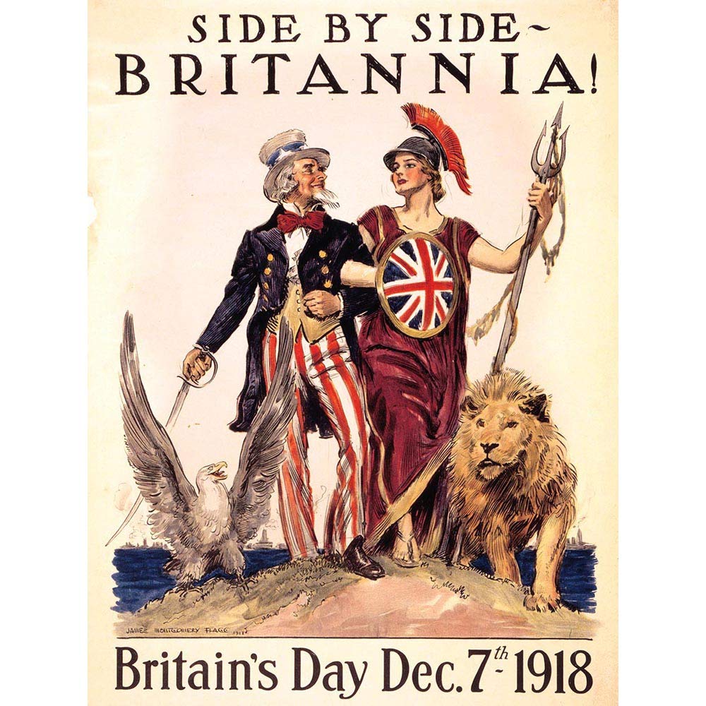 Amazon｜Political USA UK Post War Wwi Uncle Sam Britannia Art