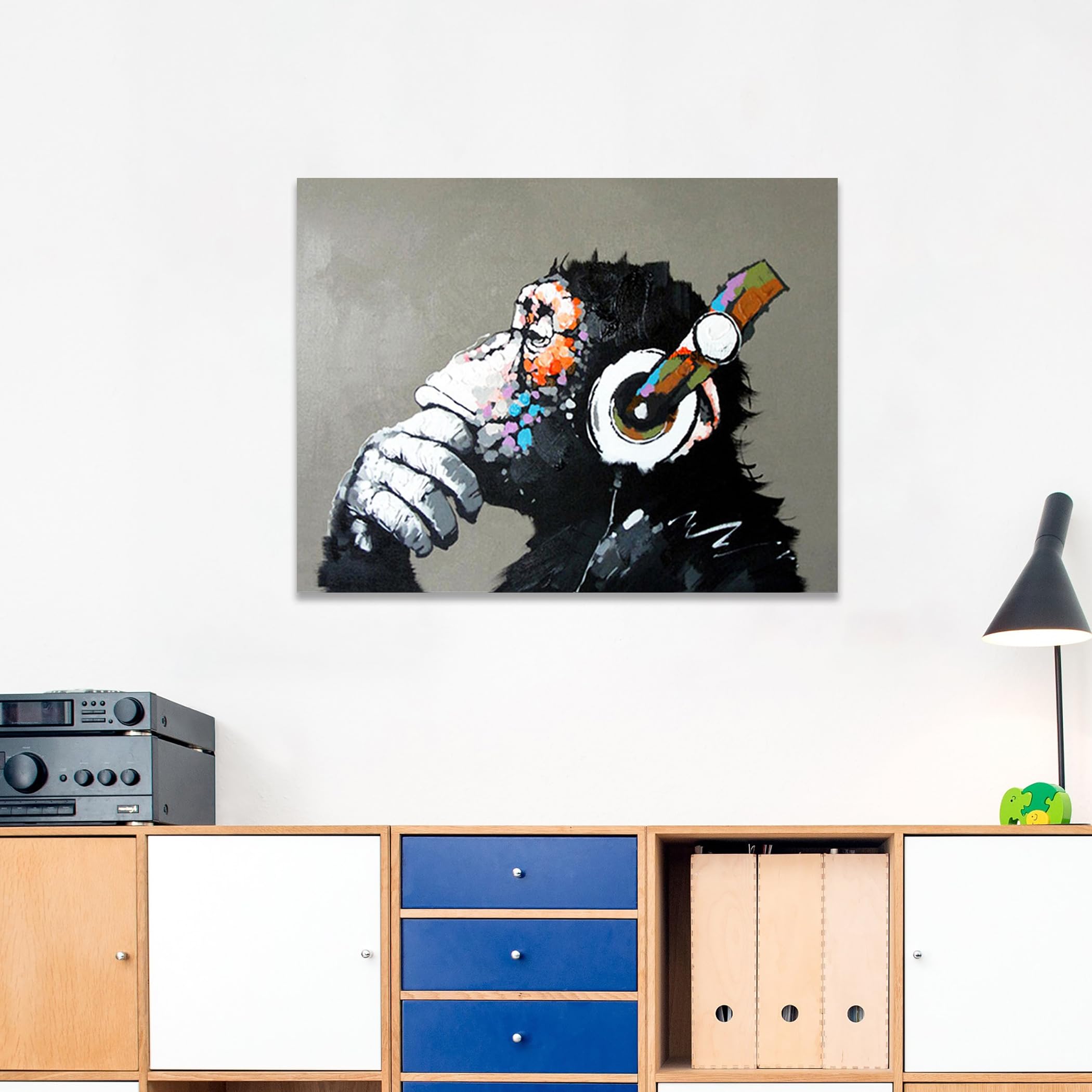 インテリアアート原画 1枚のみ縦116.7cmx横91cm 壁掛 画鋲OK.軽量