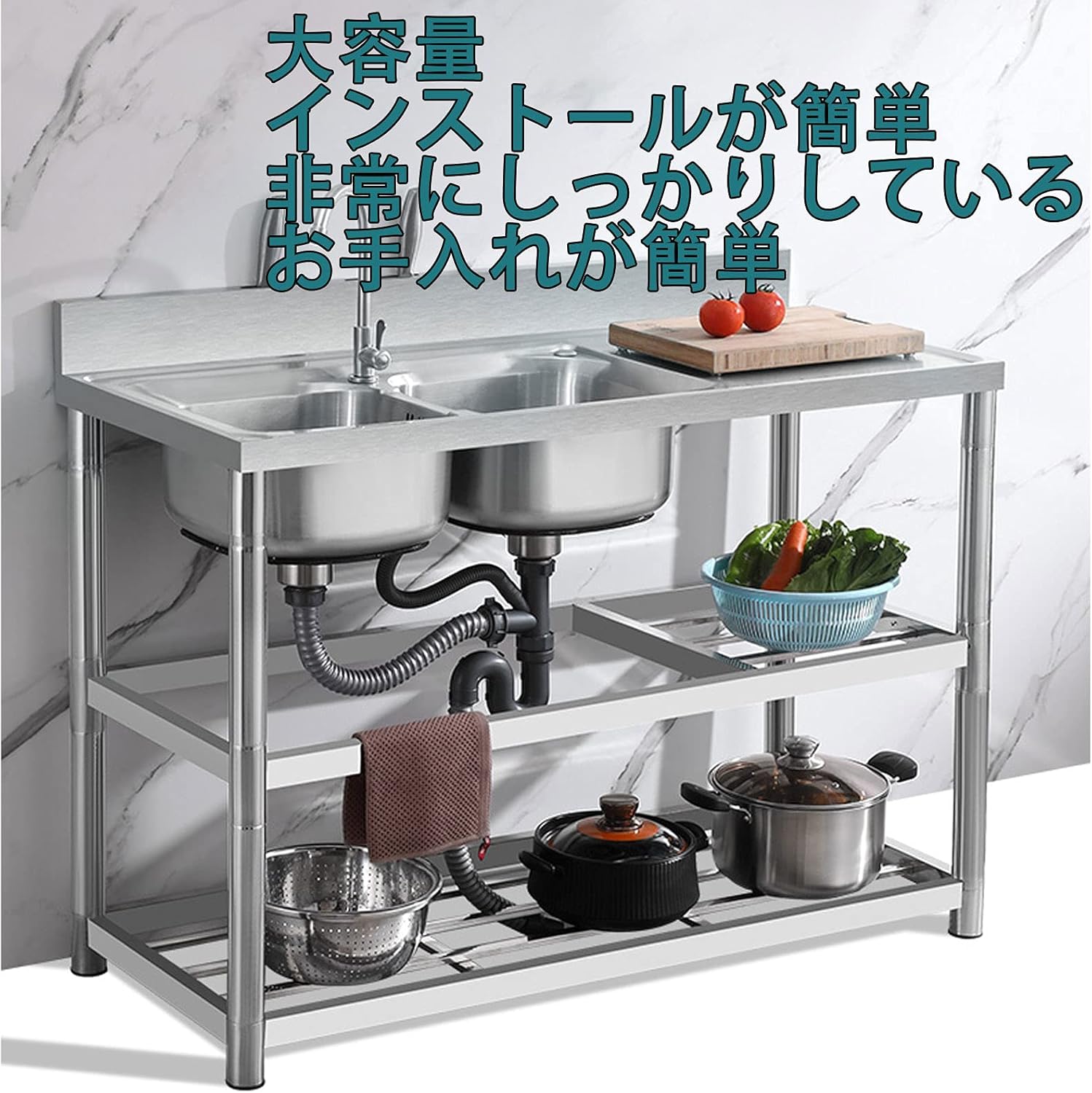 人気 ステンレス簡易流し台 ガーデンシンク 屋外A55B757 簡易 ガーデン