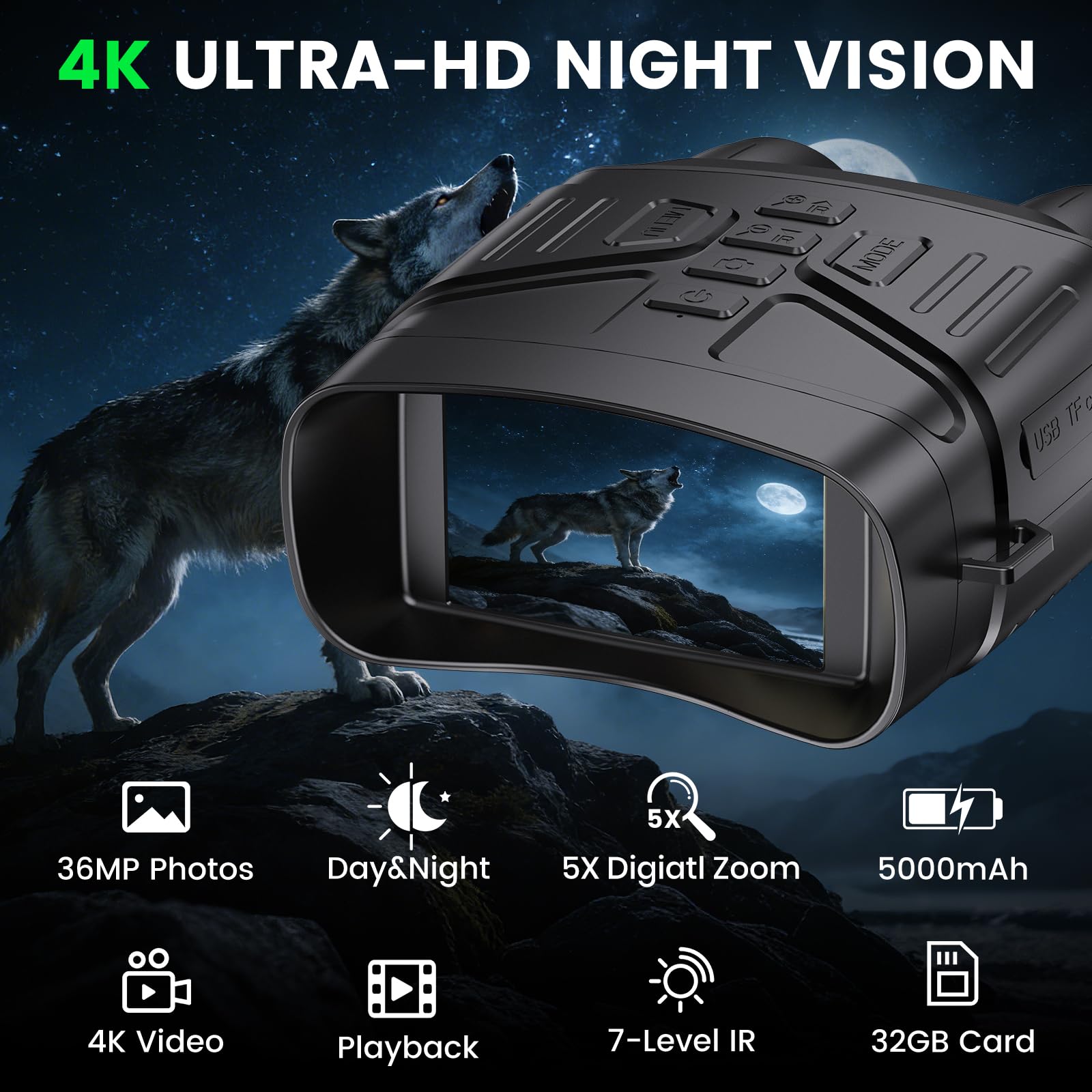 Amazon.com: HEXEUM Night Vision Goggles, 4K Night Vision