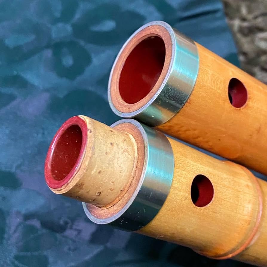 尺八 都山流 在銘 中継ぎ緩み無し 一尺七寸管 籐巻 銀三線 歌口