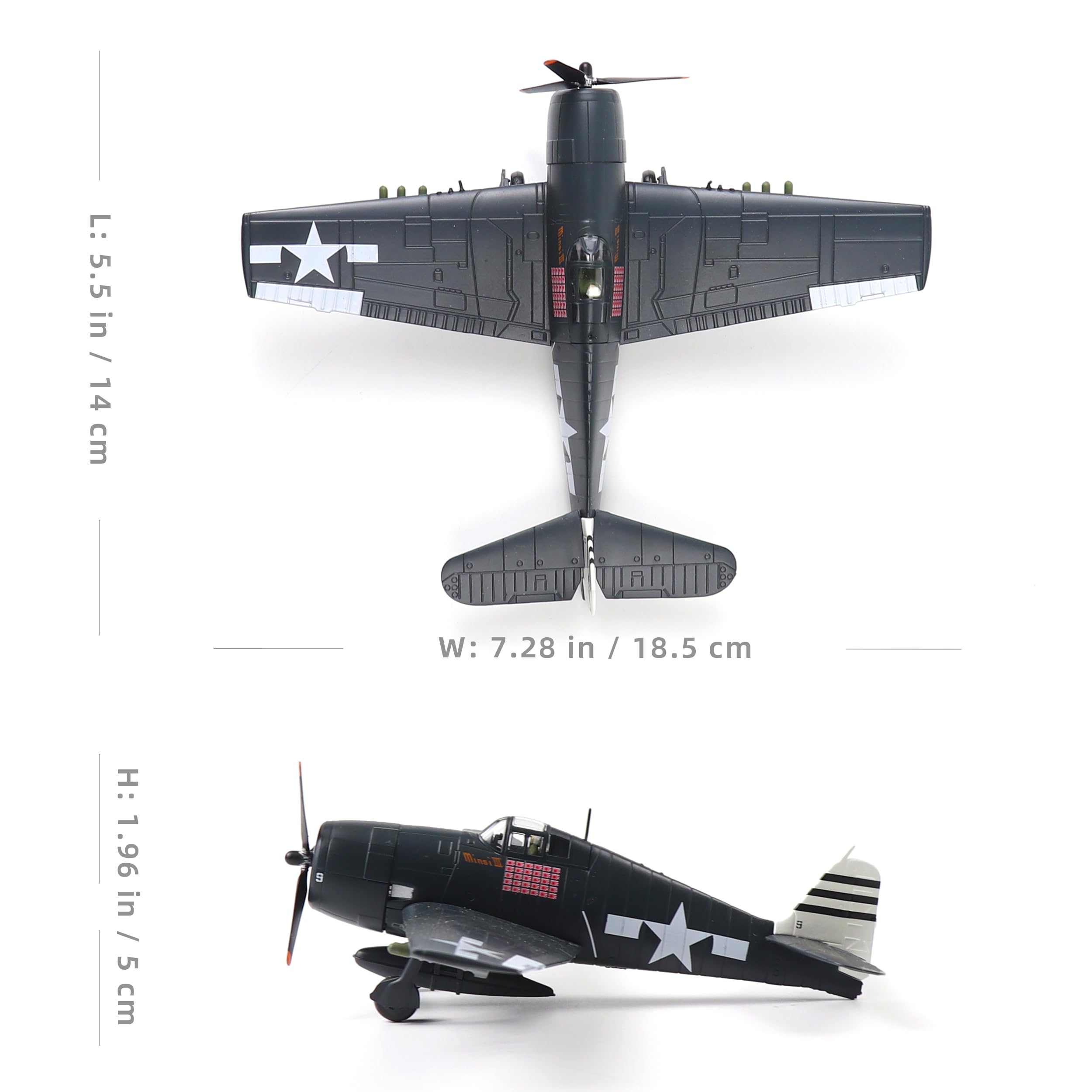 NUOTIE Kit F6F Hellcat 1:72 - Modelo de Caça da Segunda Guerra