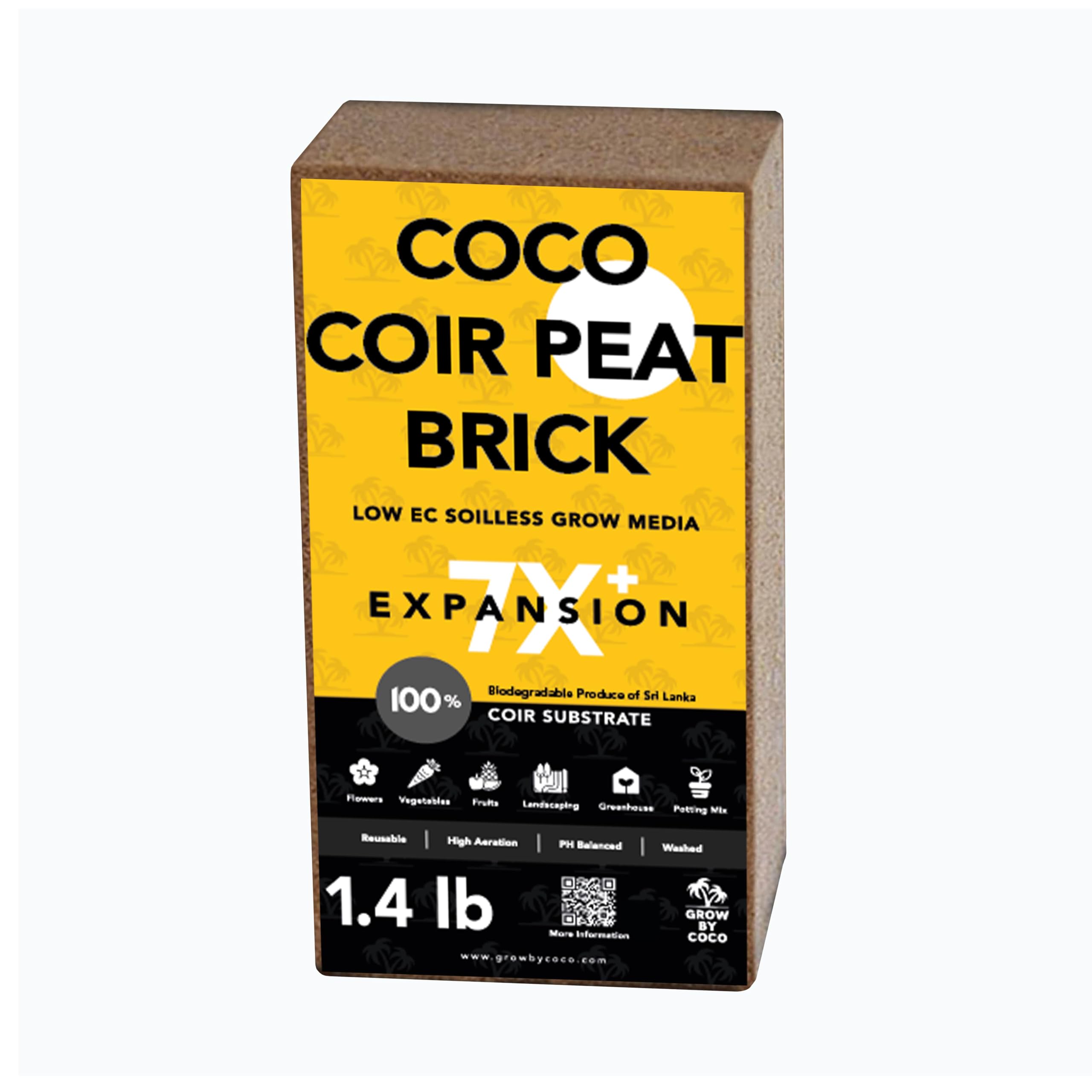 Amazon.com : GrowBycoco Coco Coir 650g Brick - Premium Organic