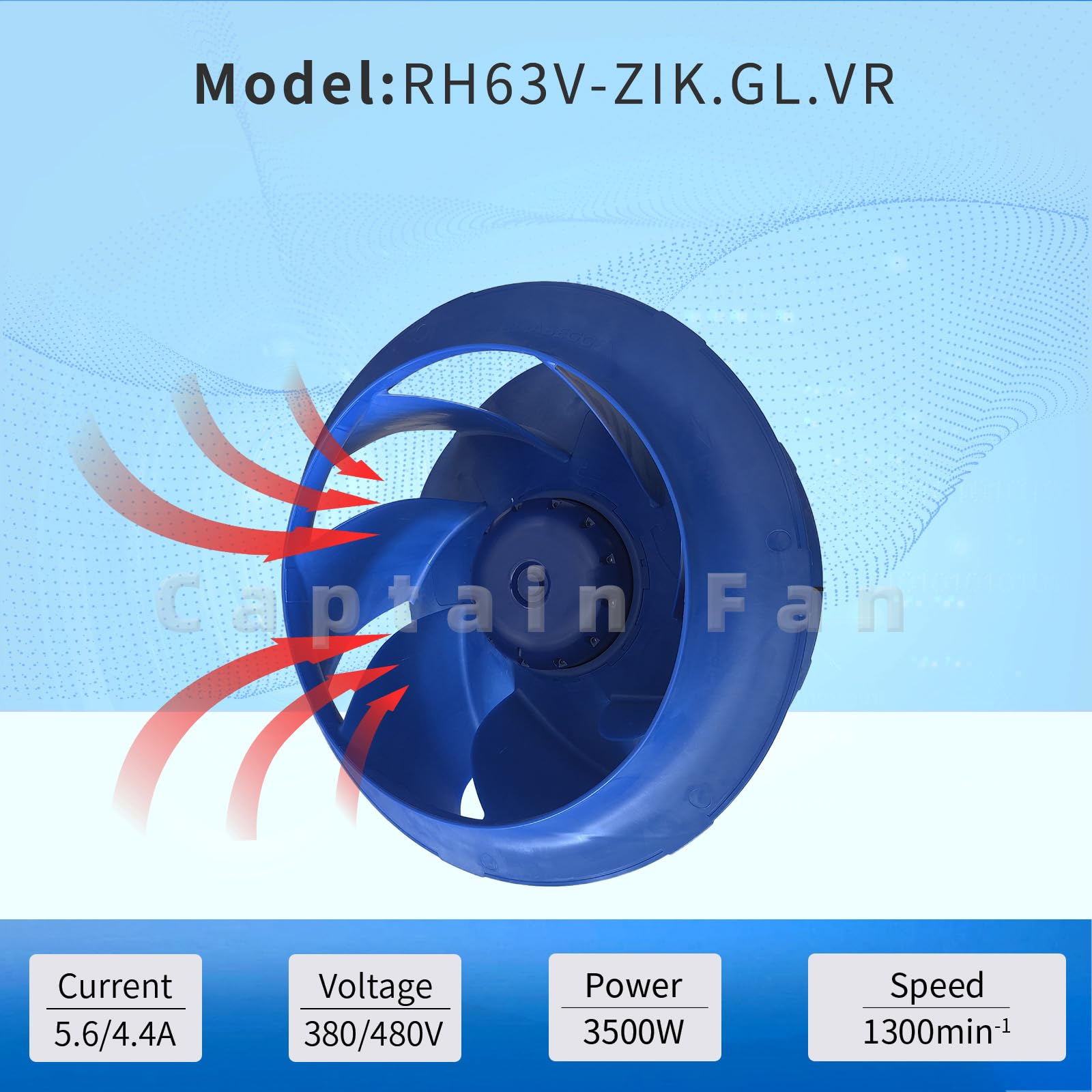 Amazon.com: RH63V-ZIK.GL.VR Ziehl-abegg Fan 380/480VAC 3.50KW 5.6