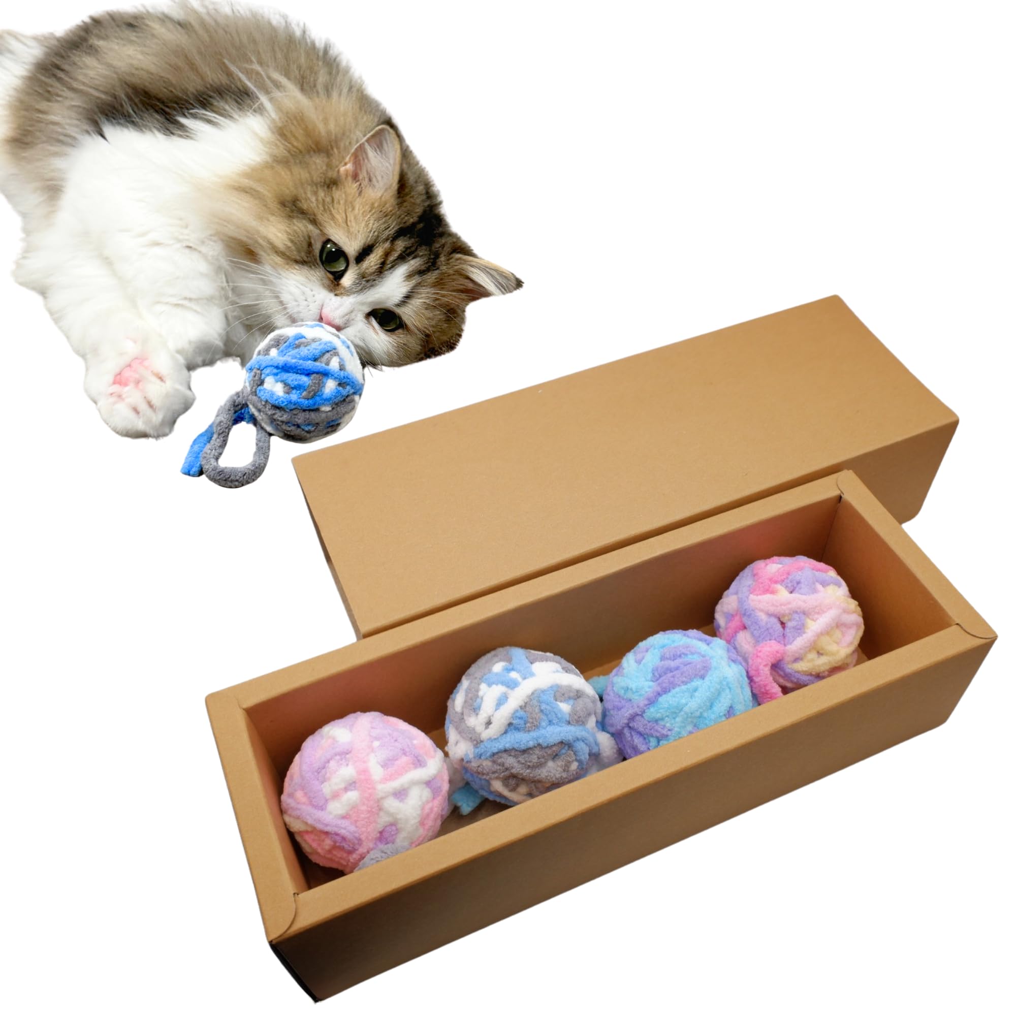 Amazon | Pawsible にゃんころボール猫用おもちゃ 鈴入り毛糸ボール