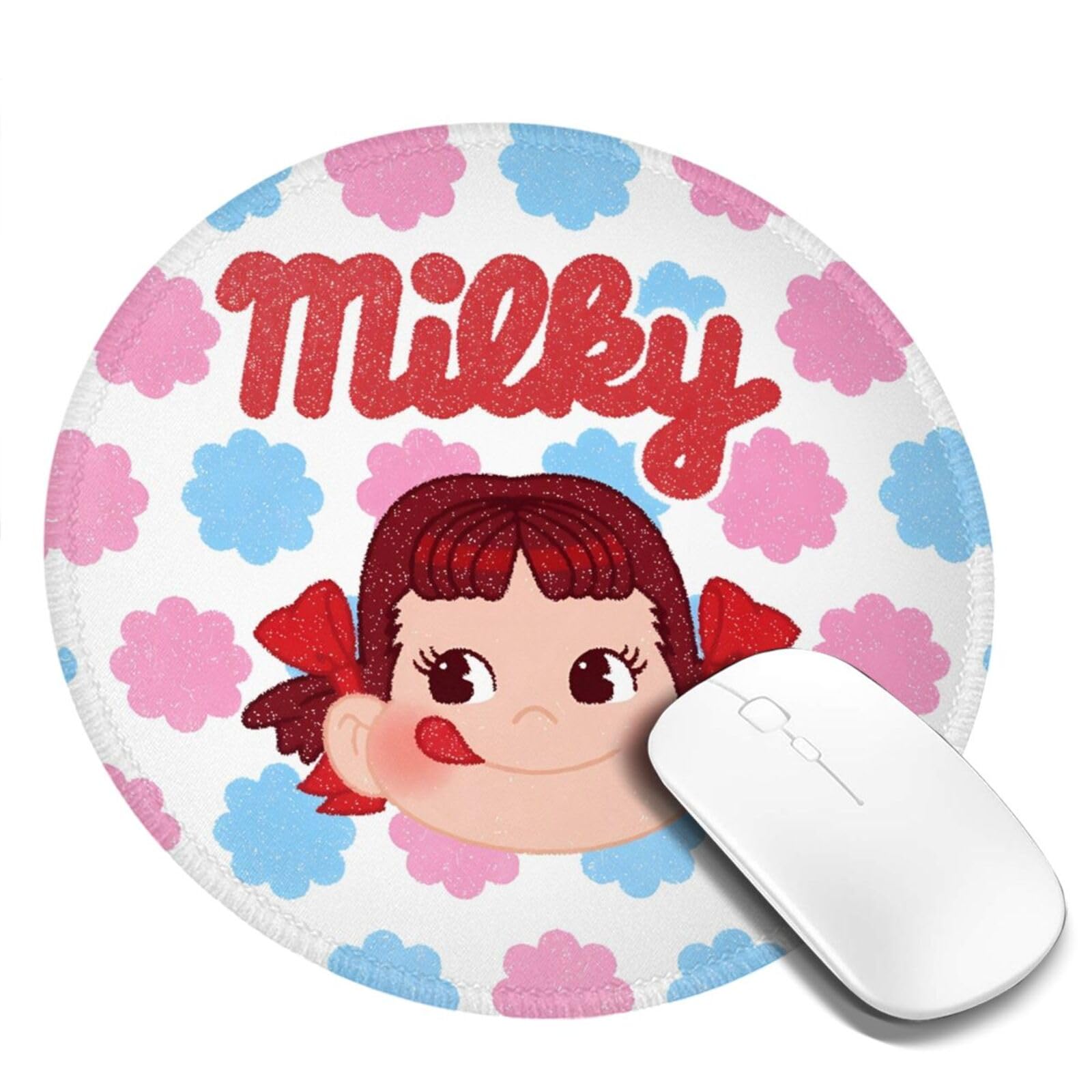 Amazon.co.jp: ペコちゃん 丸形 ゲーミングマウスパッド かわいい