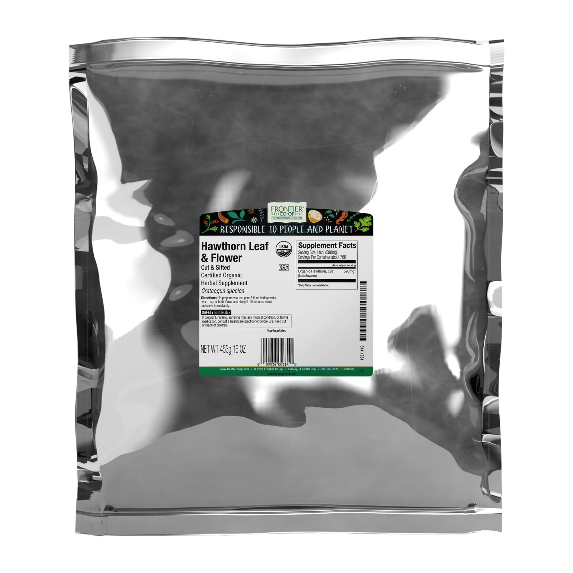 Amazon.com: Frontier Co-op Organic Cut & Sifted Hawthorn Herb 1lb