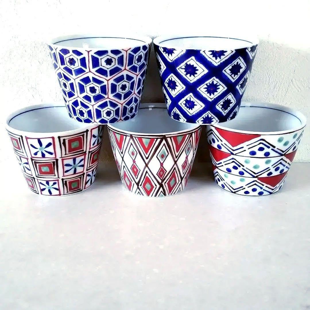 Amazon.co.jp: 美濃焼 庫山窯 musbu 絵変わり 蕎麦ちょこ揃 そば猪口 5