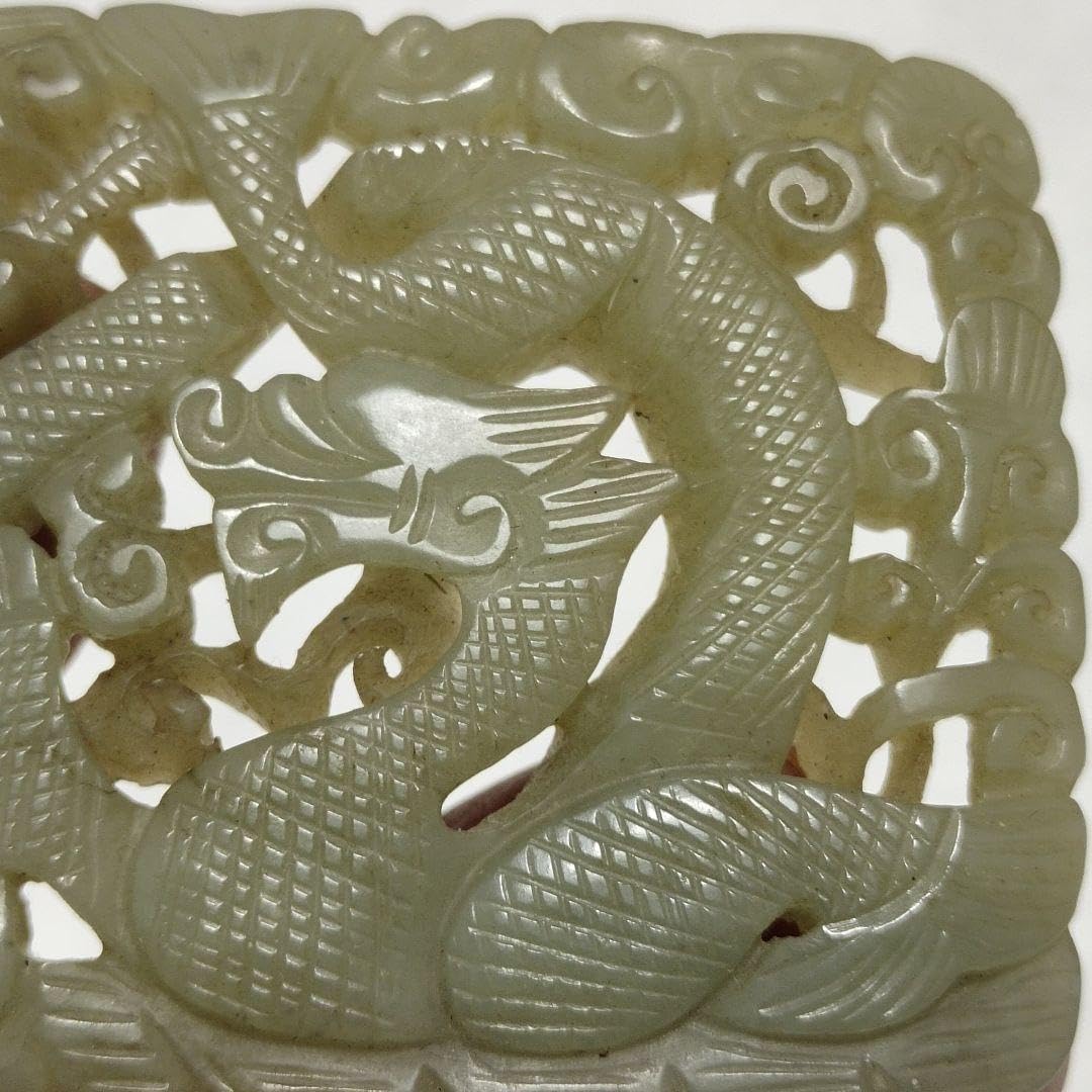 中国美術 本物和田玉 竜紋 透かし彫り 玉佩 掛け物 根付 玉彫 旧蔵 貴重