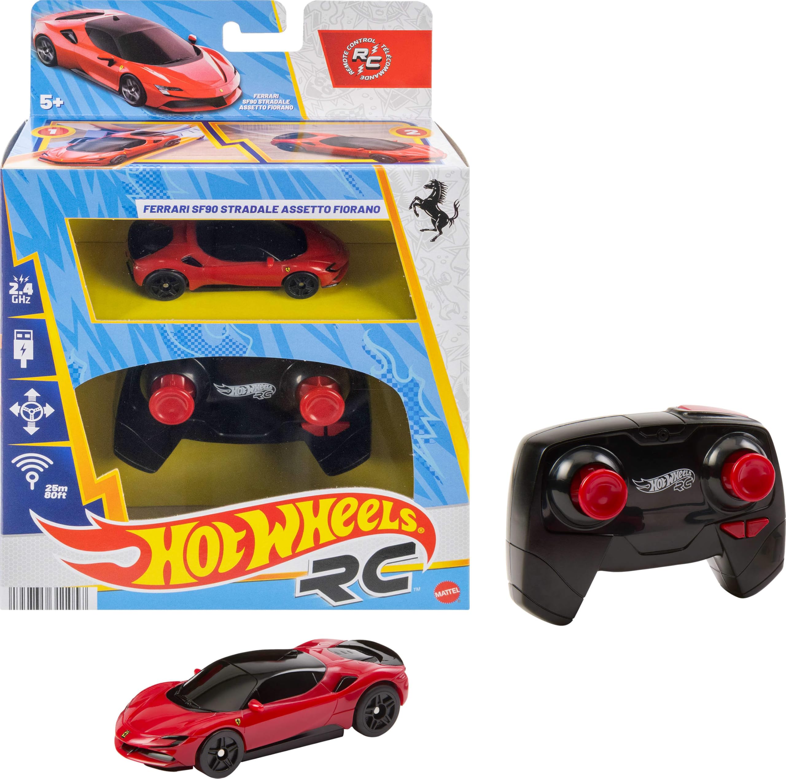Amazon.com: Hot Wheels RC Toy Car, Remote-Control Ferrari SF90