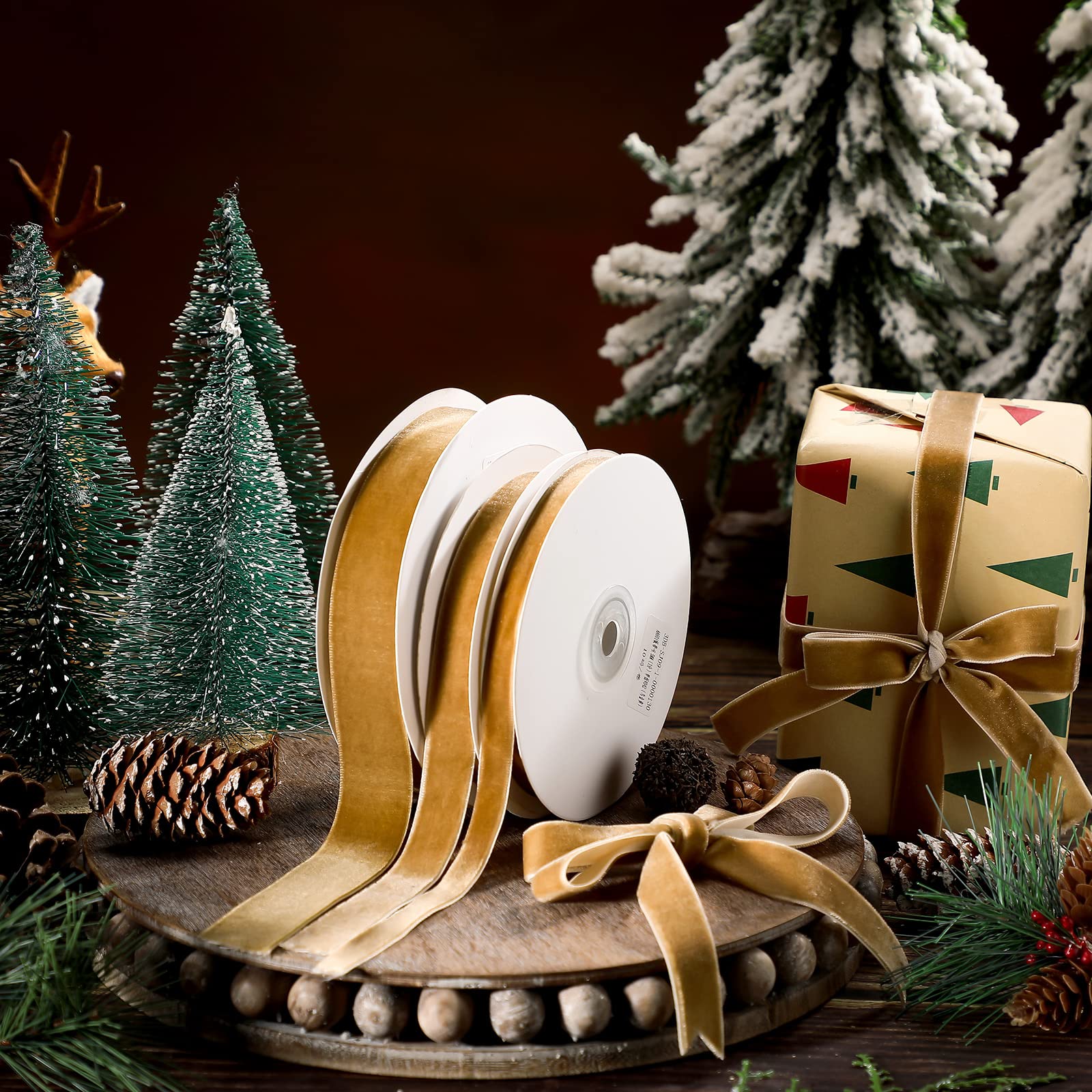 Amazon.com: Jutom 3 Rolls Christmas Vintage Velvet Ribbon Vintage