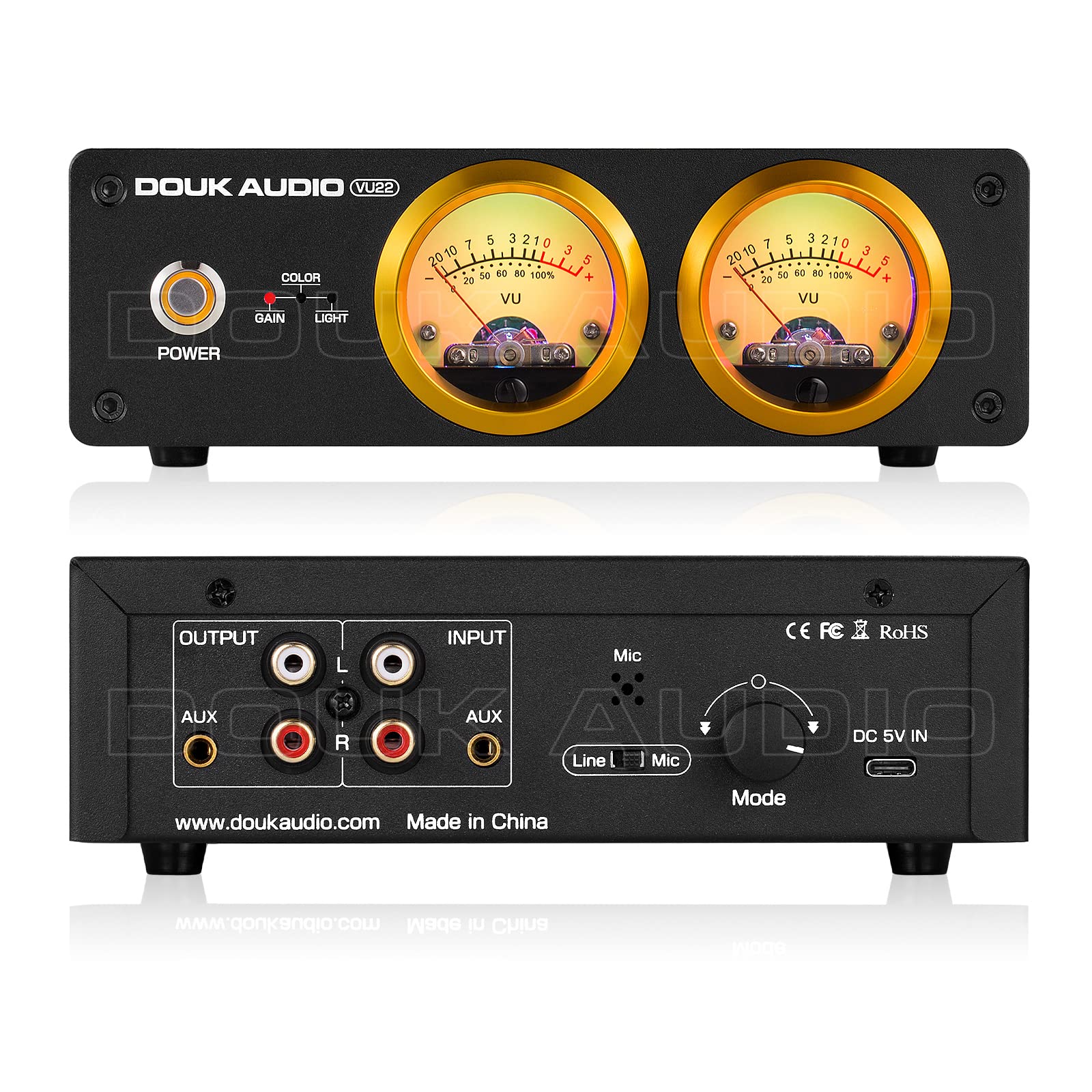 Amazon.co.jp: Douk Audio VUメーター デュアルアナログ ディスプレイ