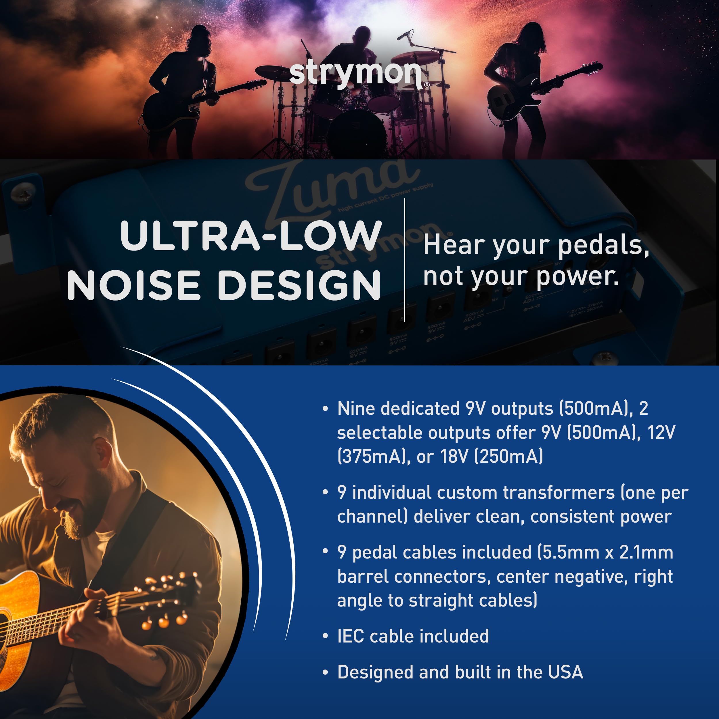 Amazon | Strymon Zuma 拡張可能高電流ギターエフェクト DCペダル電源