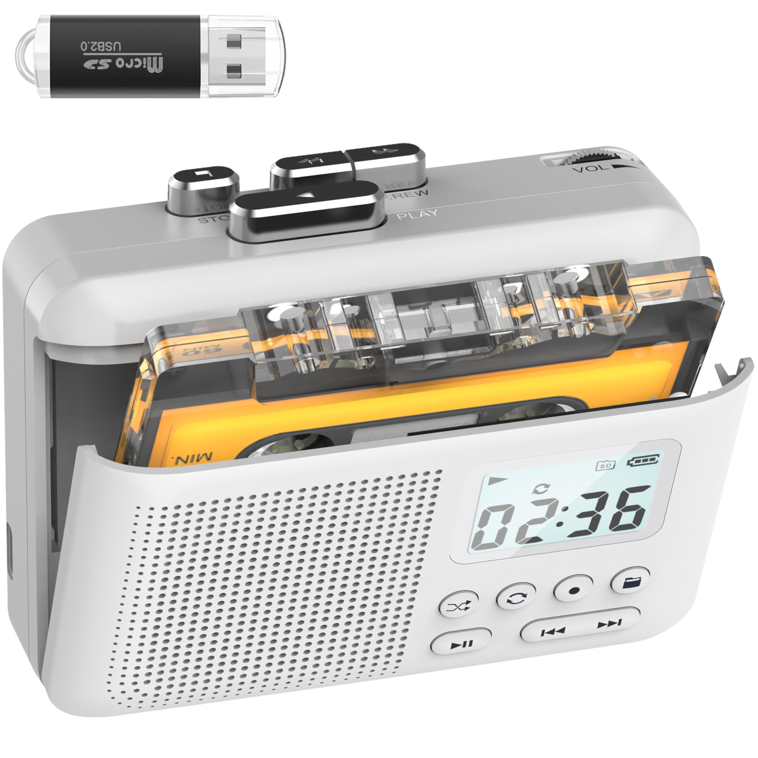 Amazon | Gracioso ポータブルカセットプレーヤーレコーダー