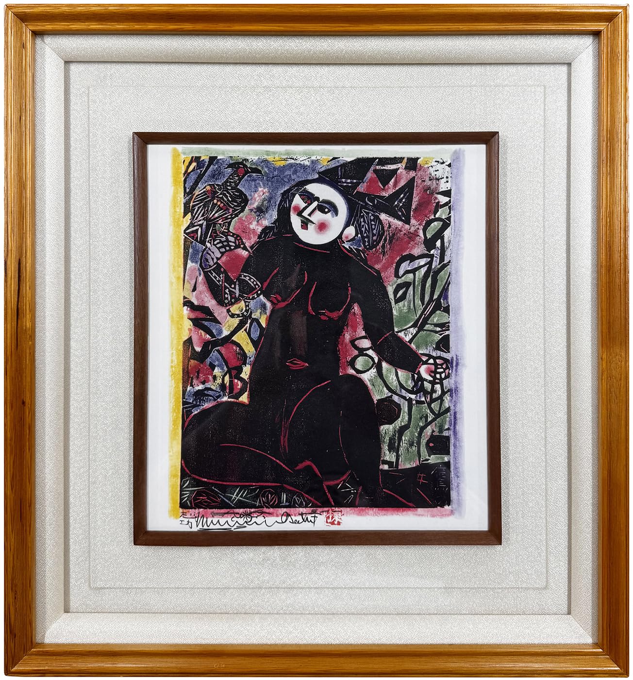 真作：鑑定済】立膝妃の柵(裏彩)棟方志功-Lad musician / archive