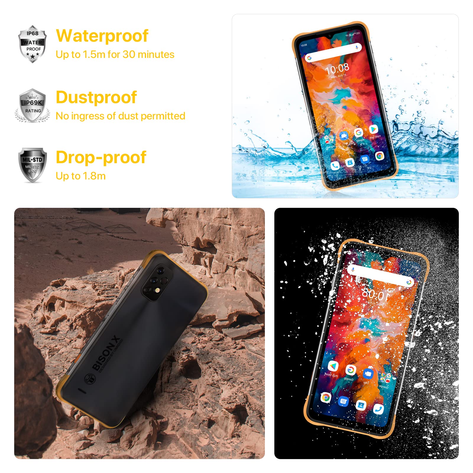 Amazon | UMIDIGI BISON X10 simフリー スマホ 本体 Android 11 4GB+