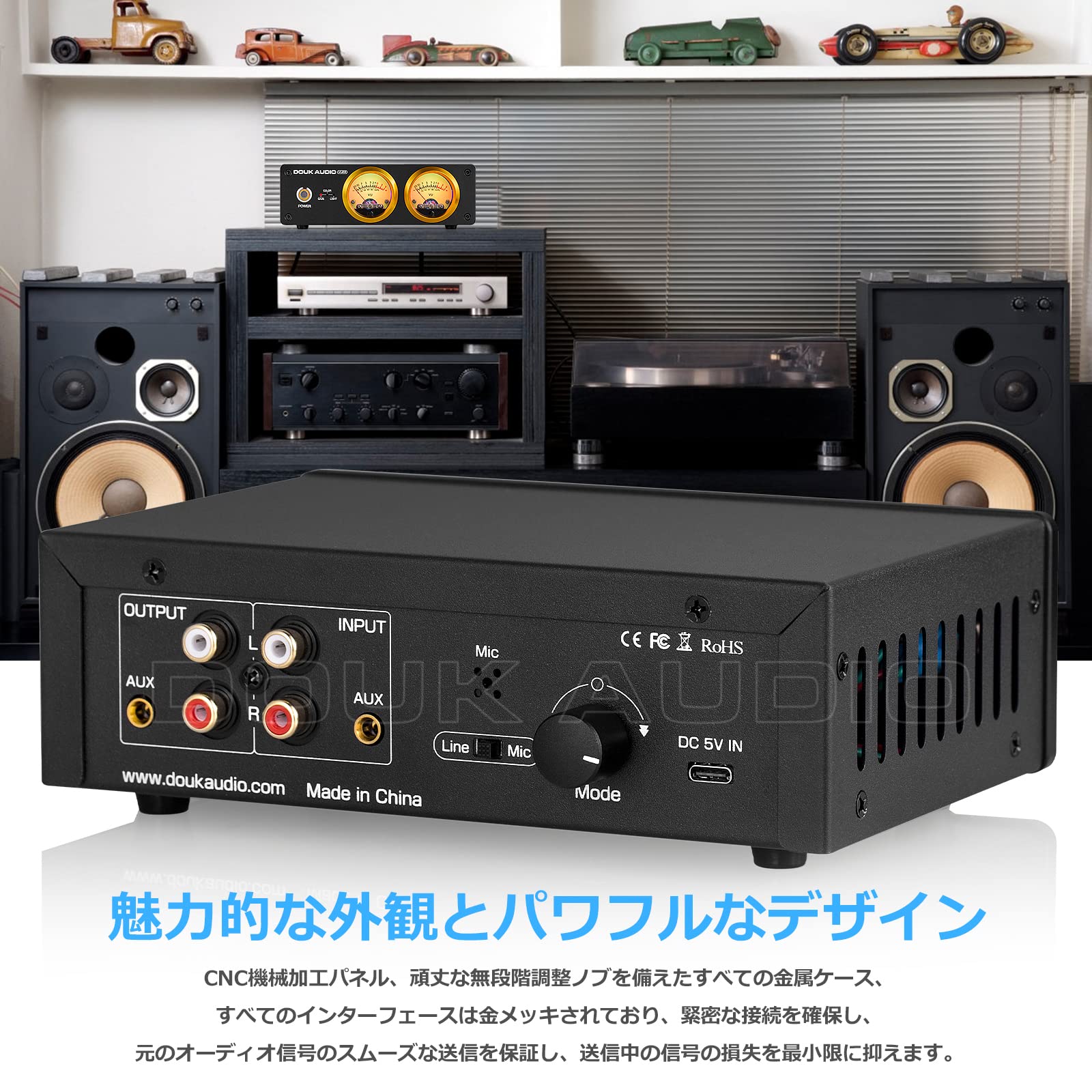 Amazon | Douk Audio VUメーター デュアルアナログ ディスプレイ DB
