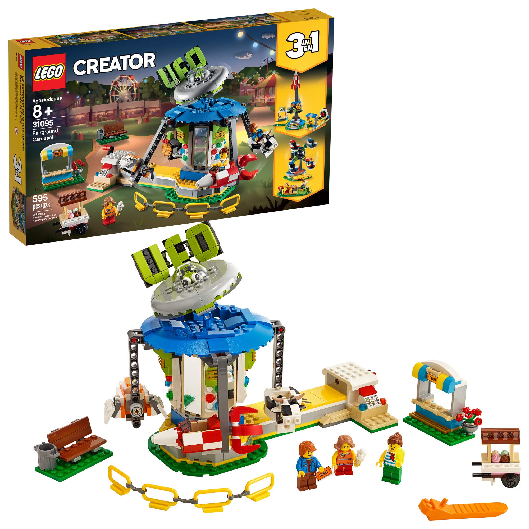 Amazon.com: LEGO Creator 3in1 Fairground Carousel 31095 Building