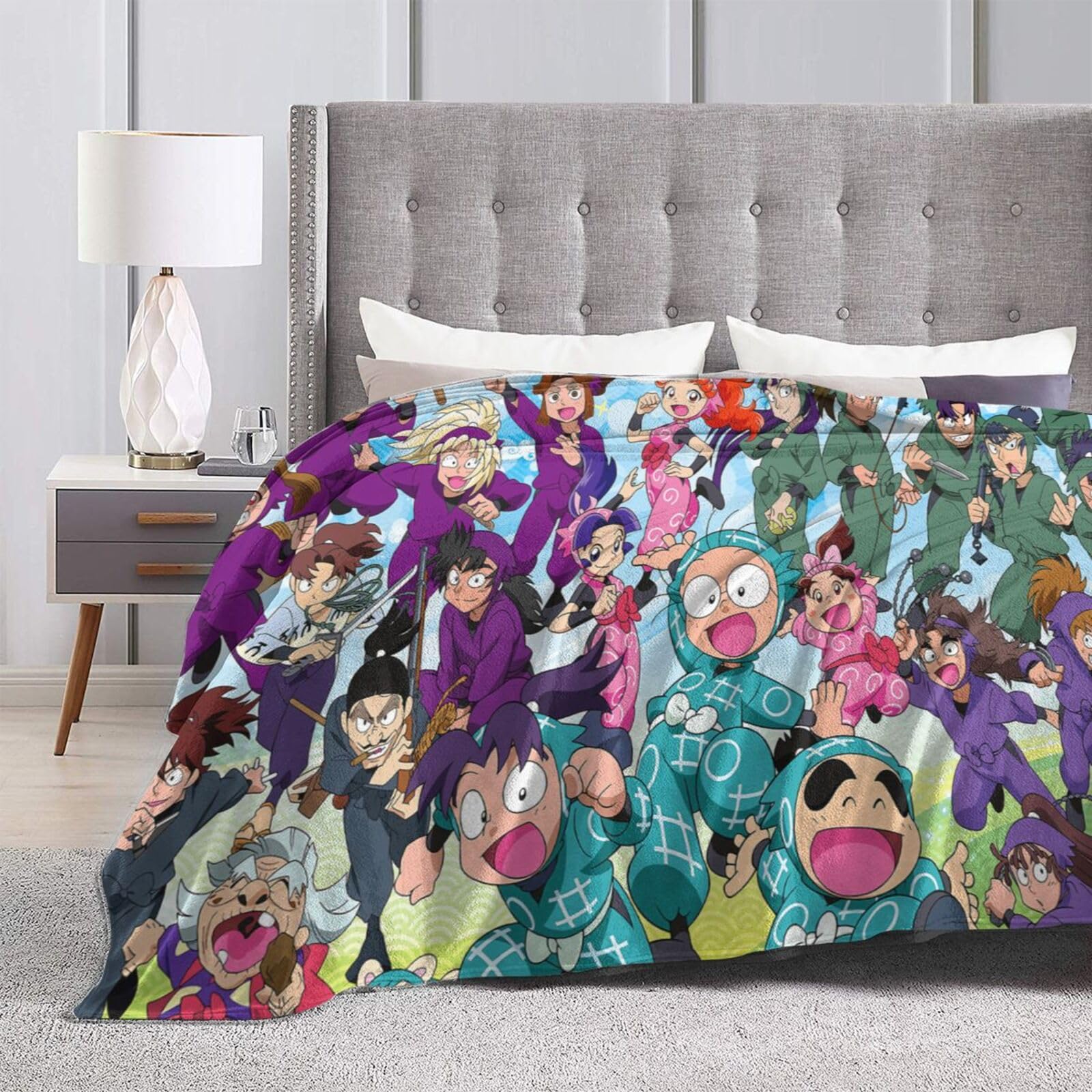 Amazon｜忍たま乱太郎 毛布 シングル 夏用 ブランケット フランネル