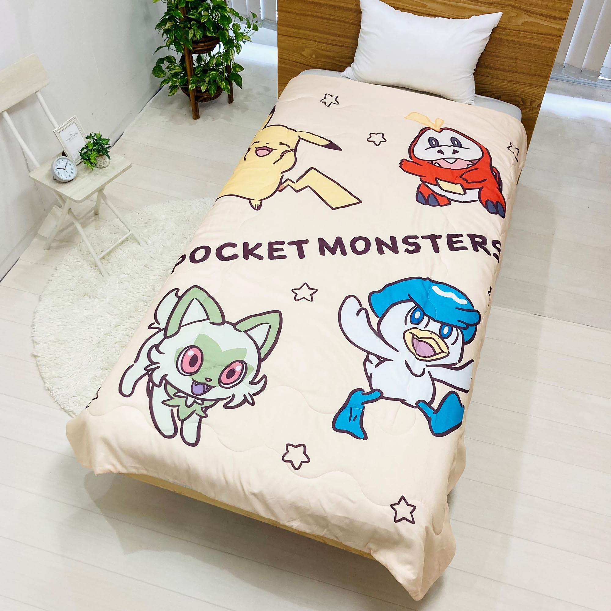Amazon｜MORIPiLO ポケモン 夏用掛け布団 ピカチュウ ニャオハ