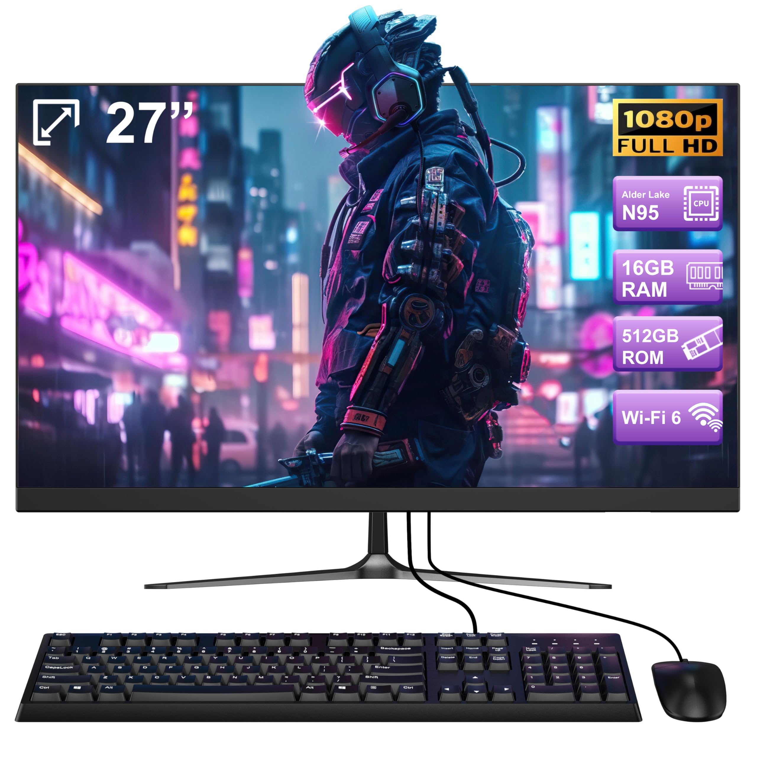 Amazon.com: All-in-One Desktop Computer Alder Lake N95 27 inch All