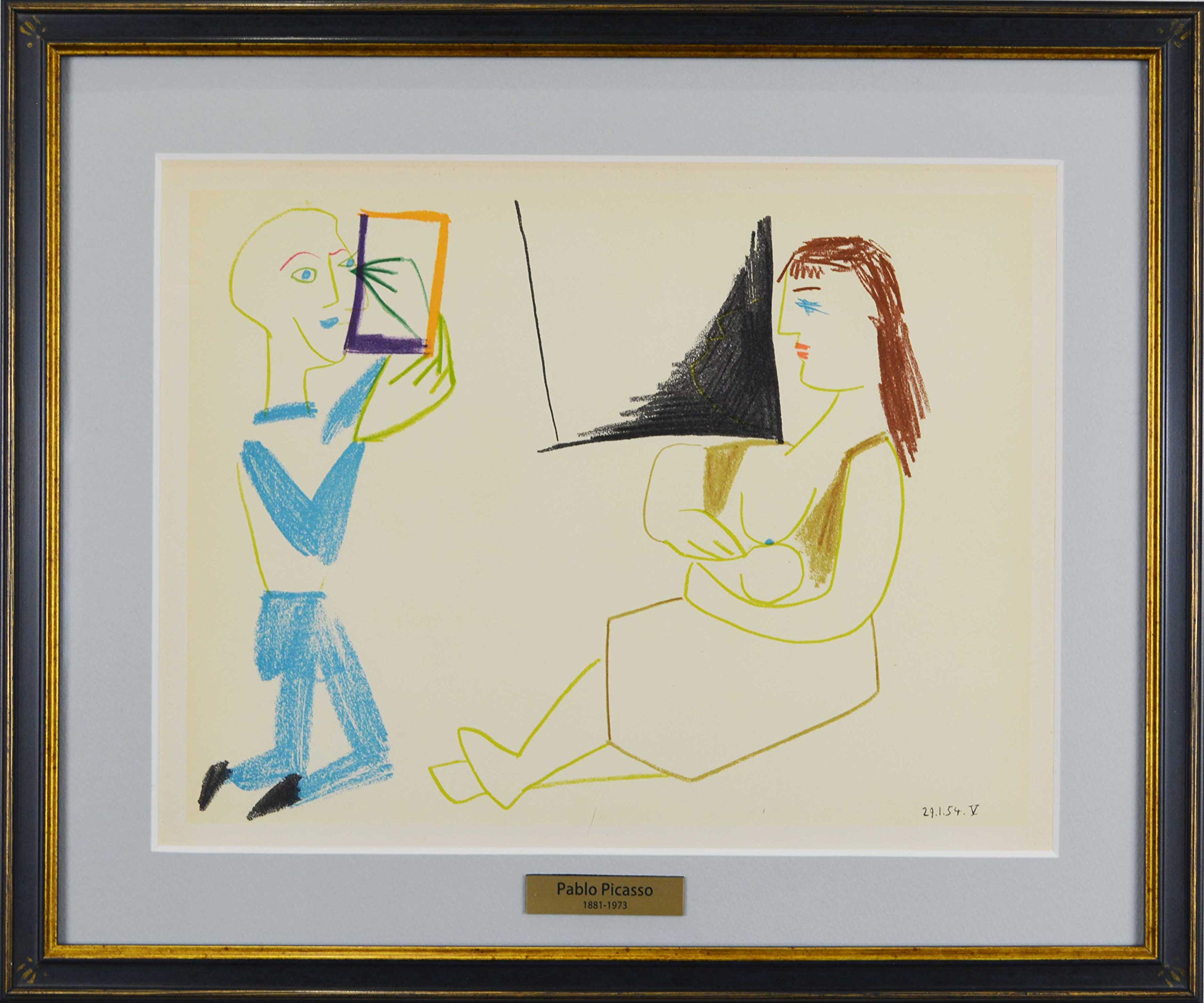 Amazon.co.jp: パブロ ピカソ 『 人間喜劇 より Ⅸ 』 絵画 本 版画