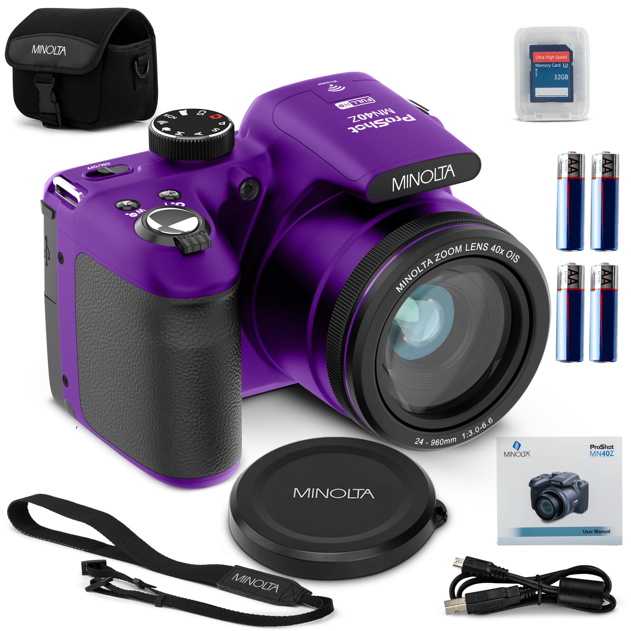 Amazon.com : Minolta MN40Z 20MP Digital Camera – 40x Optical Zoom