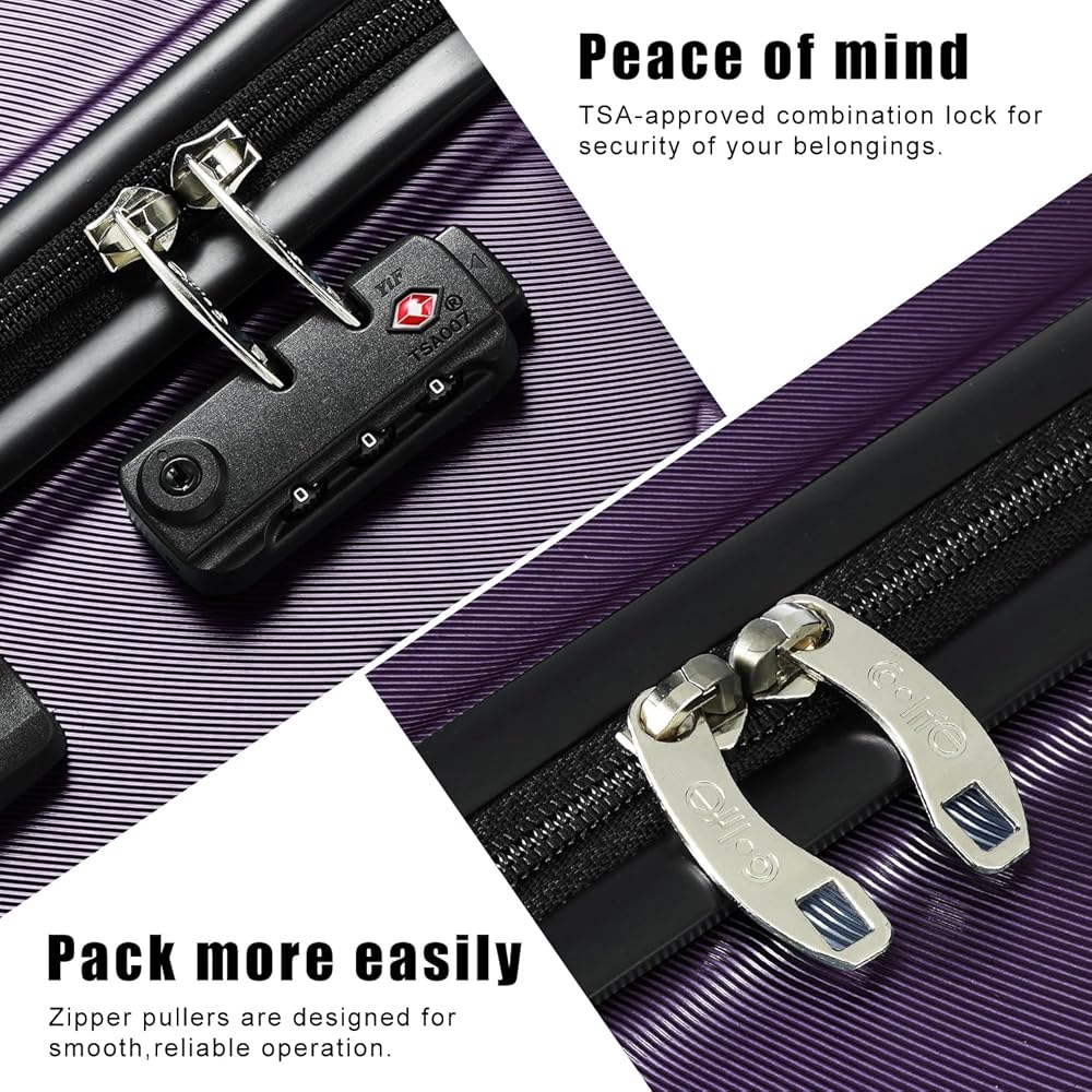 Amazon.com | Coolife Luggage Suitcase Carry-on Spinner TSA Lock