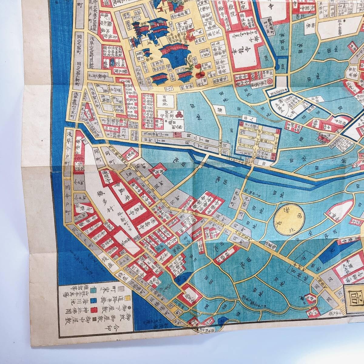 Amazon.co.jp: 今戸箕輪浅草絵図 全 嘉永六年 尾張屋清七 1853年 江戸