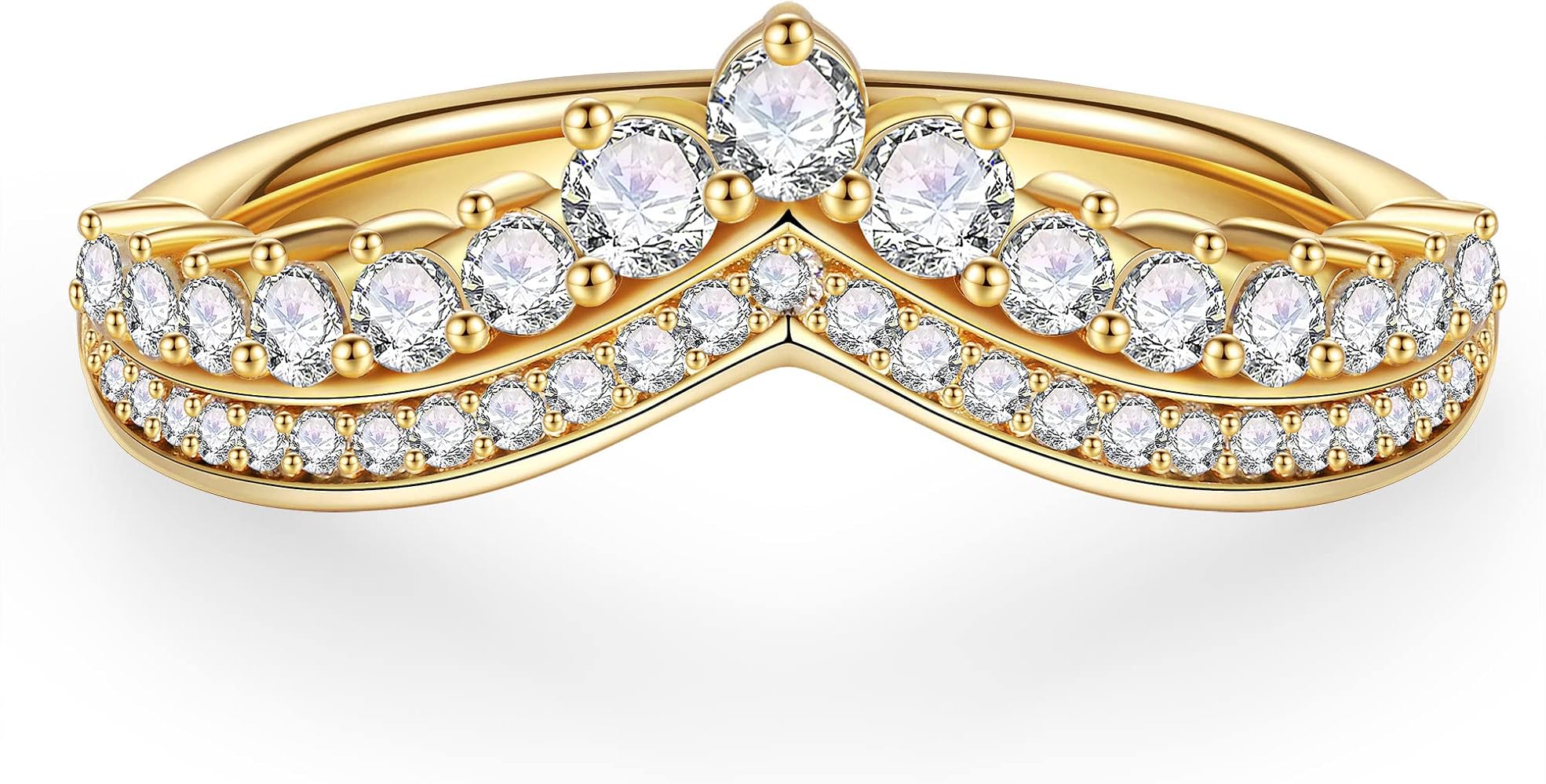 Amazon.co.jp: MOOSEA ティアラモアッサナイト結婚指輪 女性用 D