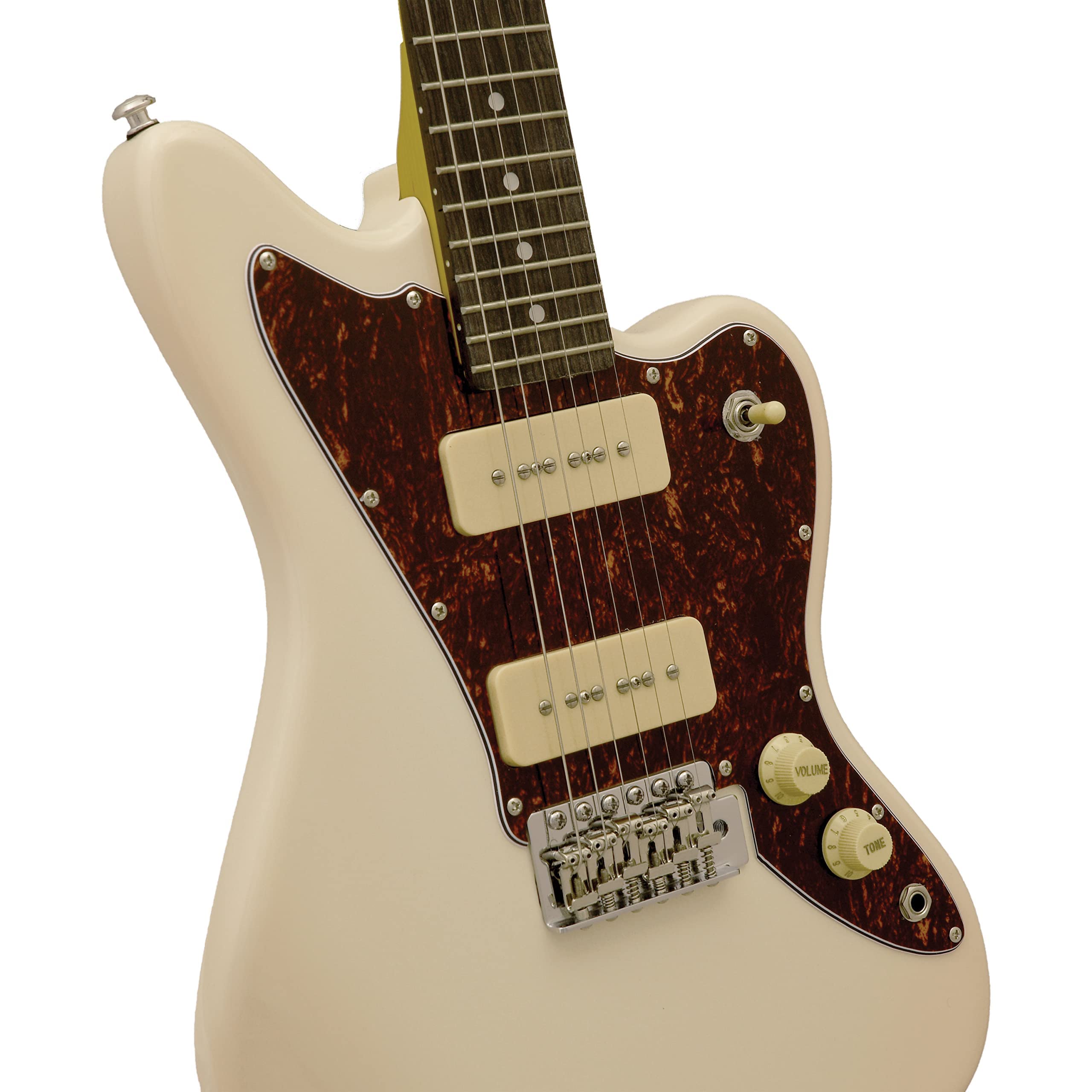 Amazon.com: CNZ Audio JM Mini Electric Guitar - Ivory, 3-Ply