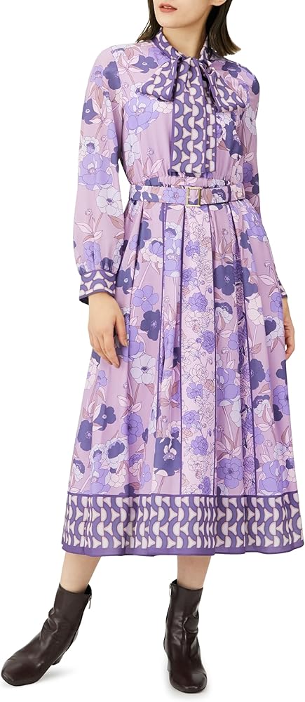 Amazon | [グレースコンチネンタル] 2023AW ﾌﾗﾜｰﾌﾟﾘﾝﾄﾀｯｸﾜﾝﾋﾟｰｽ