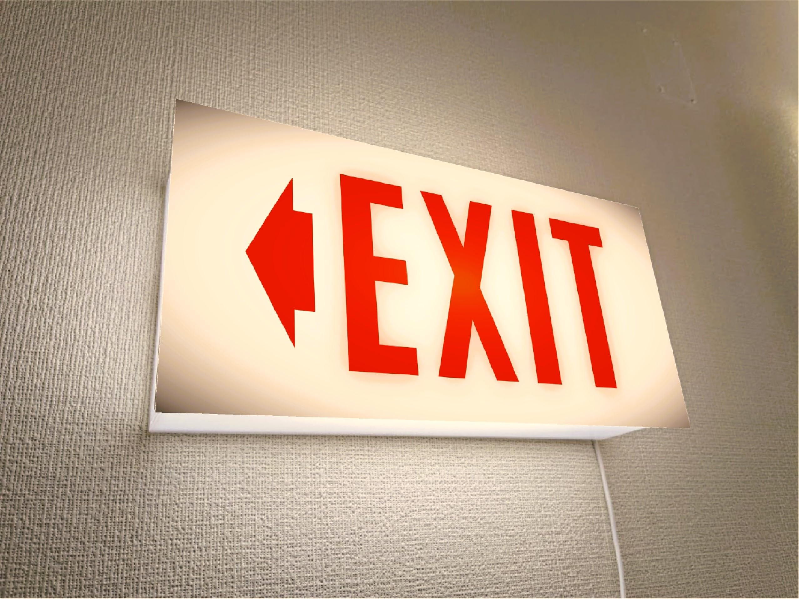 Amazon.co.jp: 【壁掛け Lサイズ 矢印方向変更OK】EXIT 非常口 出口