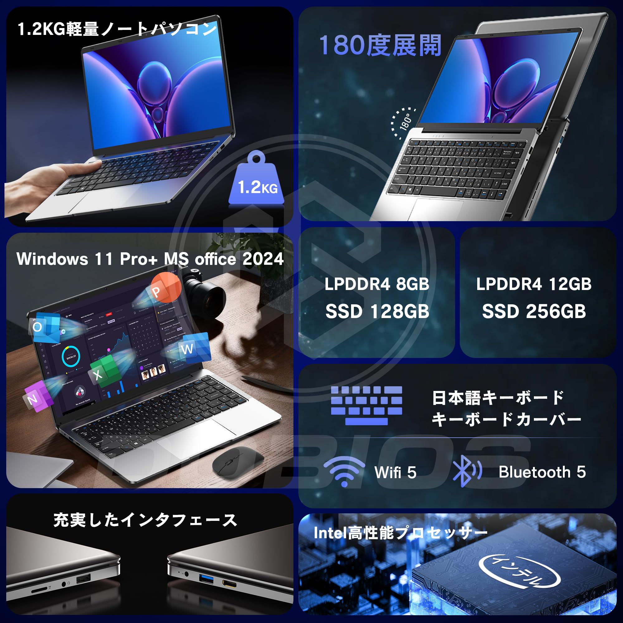 Amazon.co.jp: Dobios ノートパソコン Office 2024搭載 14インチ