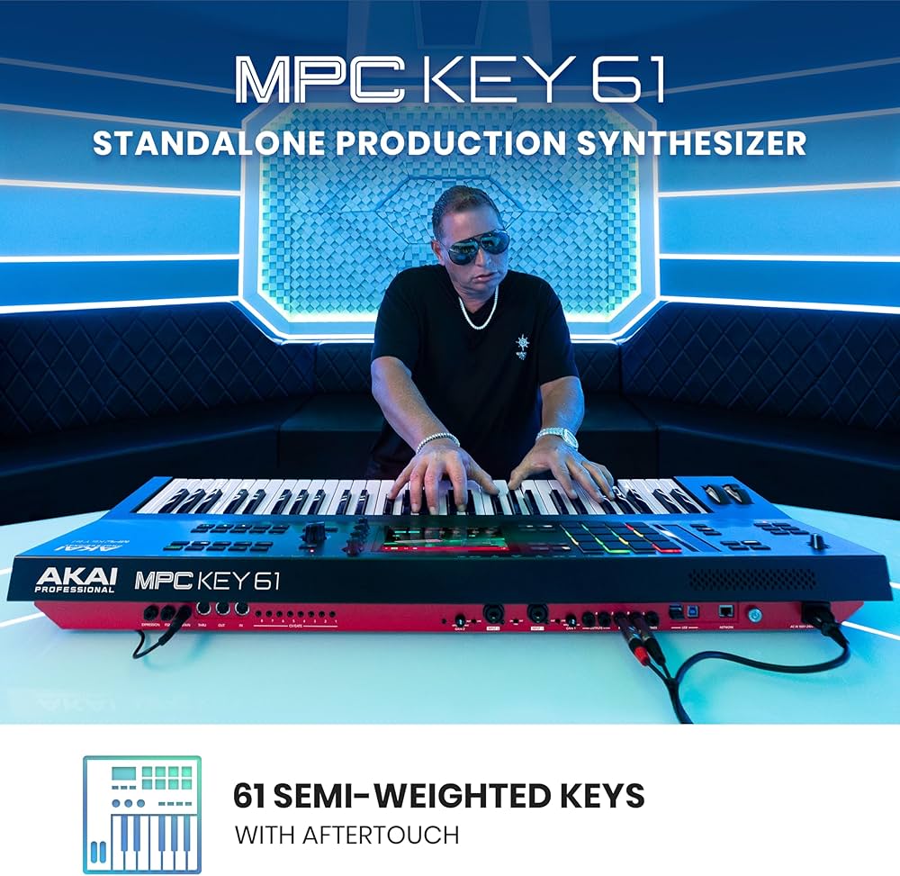 AKAI Professional MPC Key 61 - Teclado de sintetizador de produção