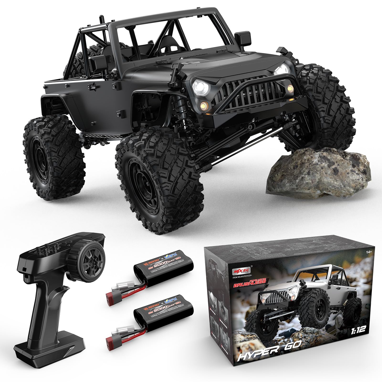Amazon.com: HYPER GO H12Y 1/12 Brushless 4X4 RC Rock Crawlers for
