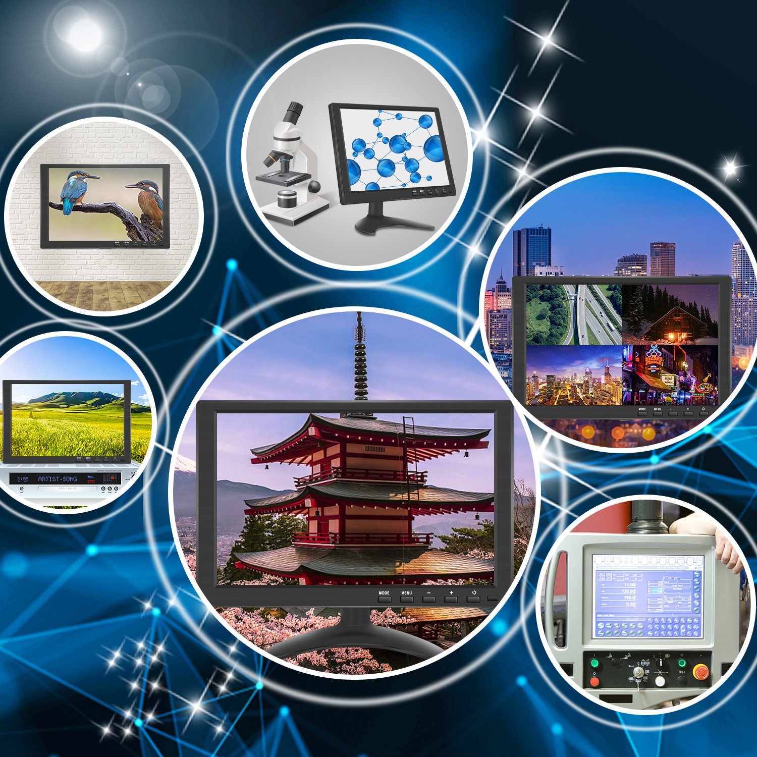 Amazon.co.jp: 10.1インチ 液晶 小型 モニター IPS 1280*800 全視野