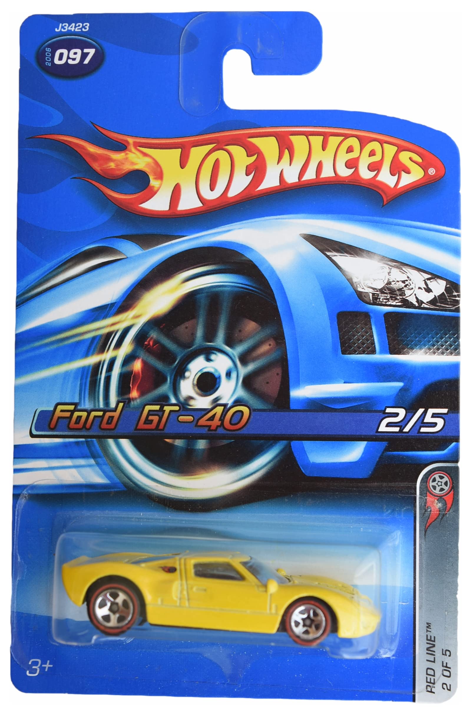 Hot Wheels Ford GT 40, [Yellow] Red Line 2/5#97 | Amazon.com.br