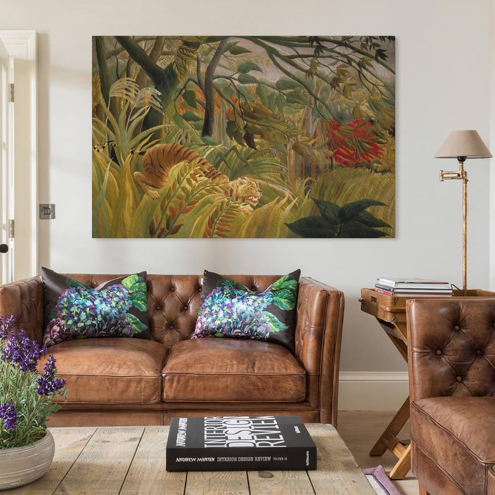 Amazon.co.jp: Henri Rousseauアンリ・ルソー 《熱帯嵐のなかのトラ