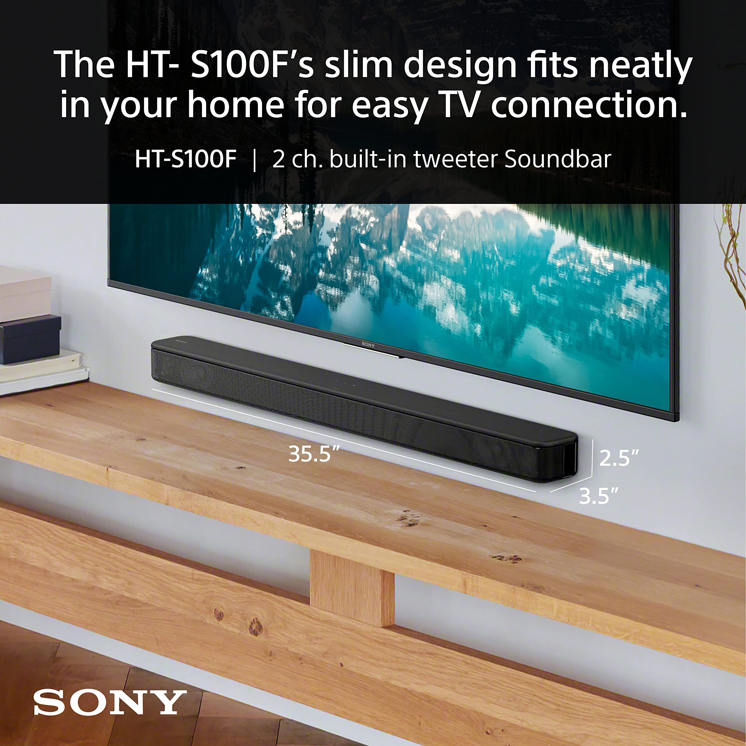Sony S100F 2.0ch Soundbar with Bass Reflex Speaker, Integrated